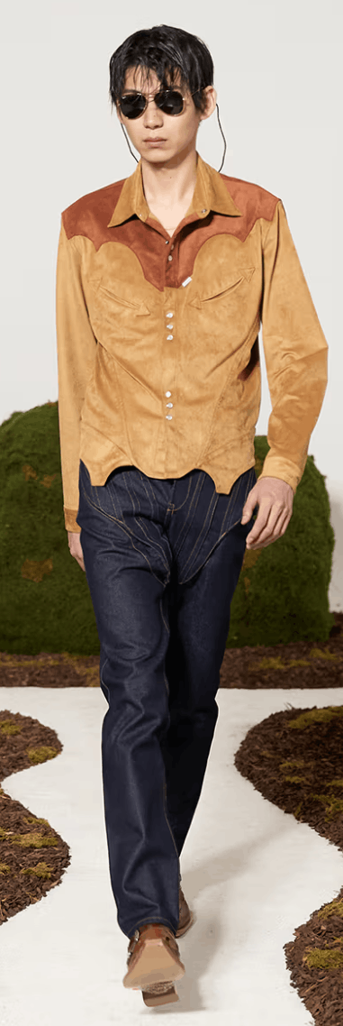 Juntae Kim JunTae Kim Two-Tone Suede Corset Western Jacket - Size M Size US M / EU 48-50 / 2 - 2 Thumbnail