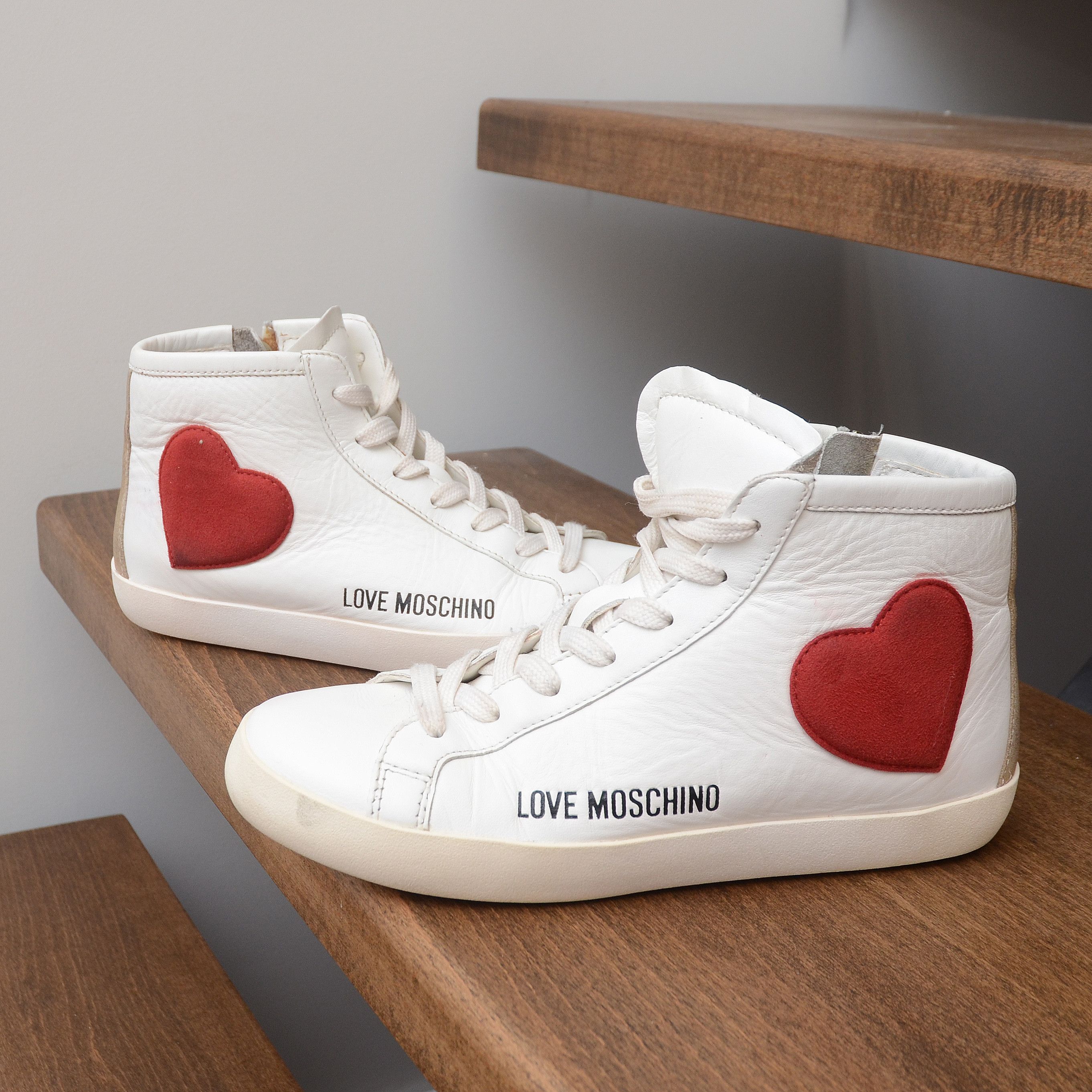 Love Moschino Love Moschino Women's White Mid Top Sneakers Size 35 EU Size US 4 / IT 34 - 1 Thumbnail