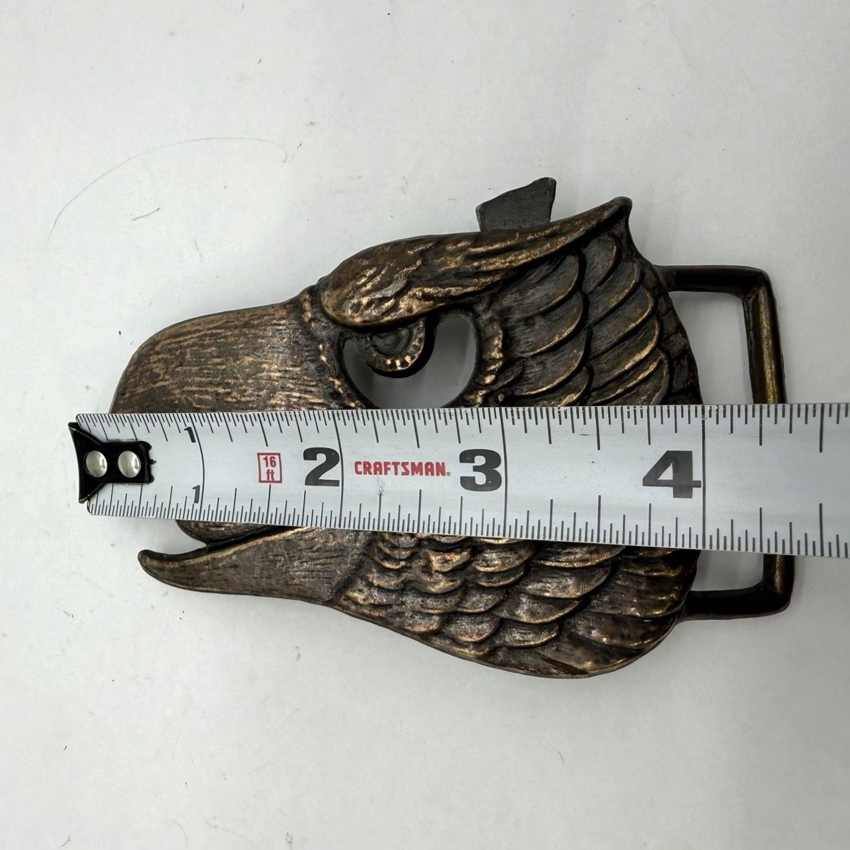 Vintage Eagle Head Belt Buckle BRASS ACCURITE Bird Raptor Vintage 1970s Unbranded Unisex Adult Rockabilly Size ONE SIZE - 4 Thumbnail