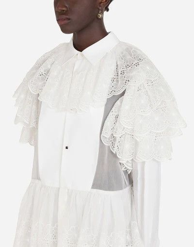 Dolce & Gabbana o1y0925 Lace Shirt in White Size XS / US 0-2 / IT 36-38 - 2 Thumbnail