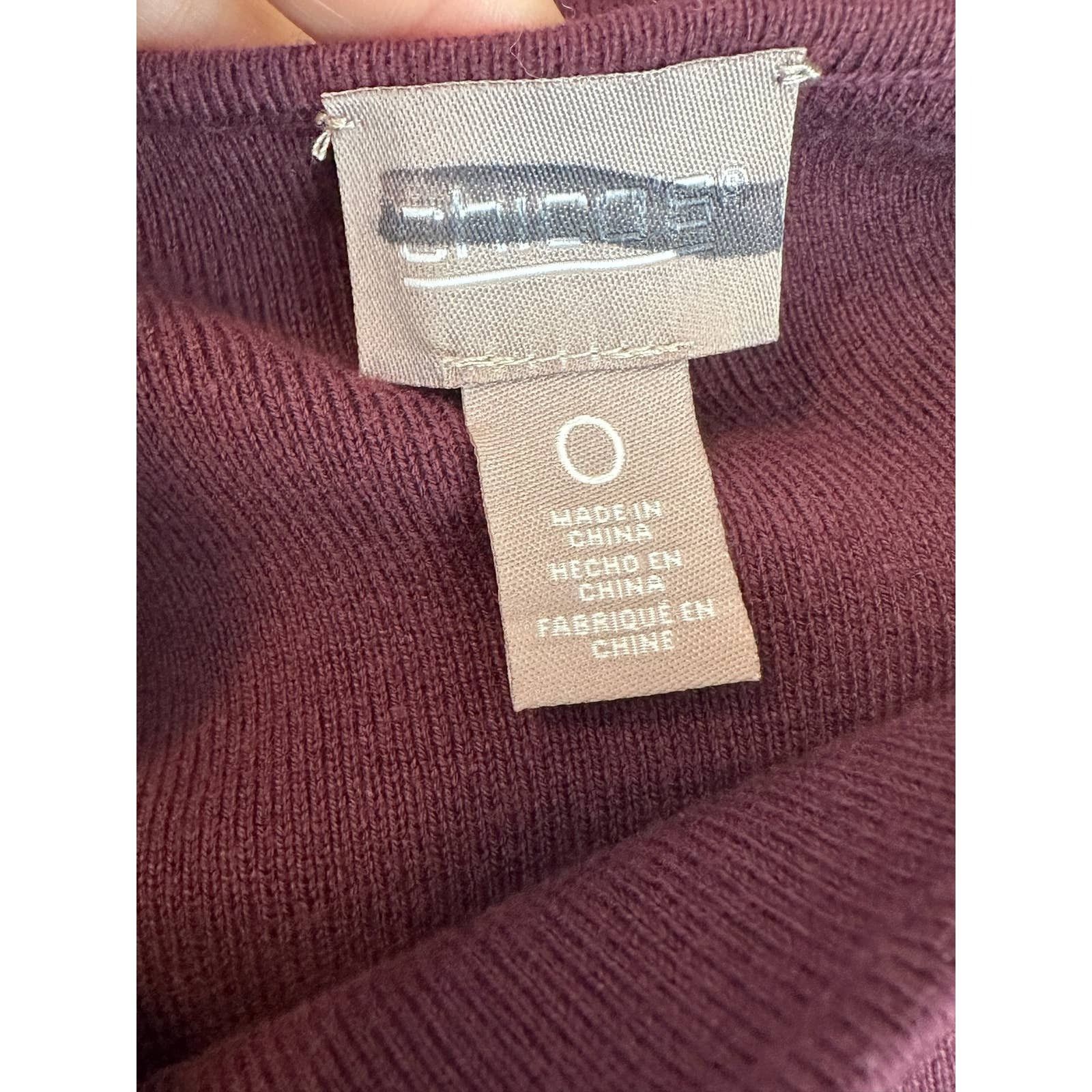Chicos Chico's maroon 3/4 sleeves boat neck sweater size 0 - S Size S / US 4 / IT 40 - 3 Thumbnail
