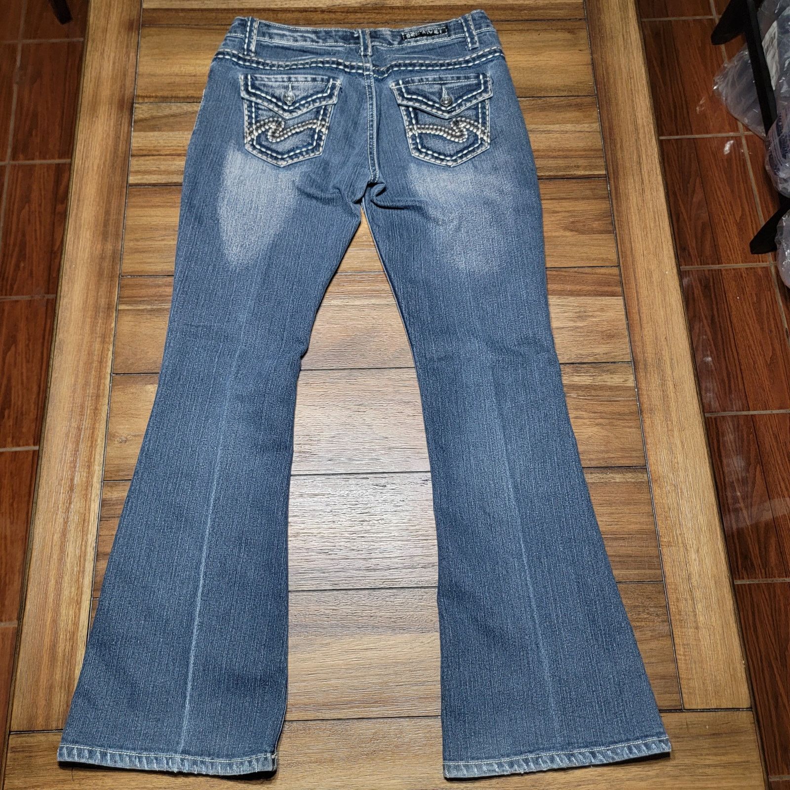 Other Red Rivet Boot Cut Dark Wash Denim Jeans - Size Junior 11 Size 33" - 3 Thumbnail