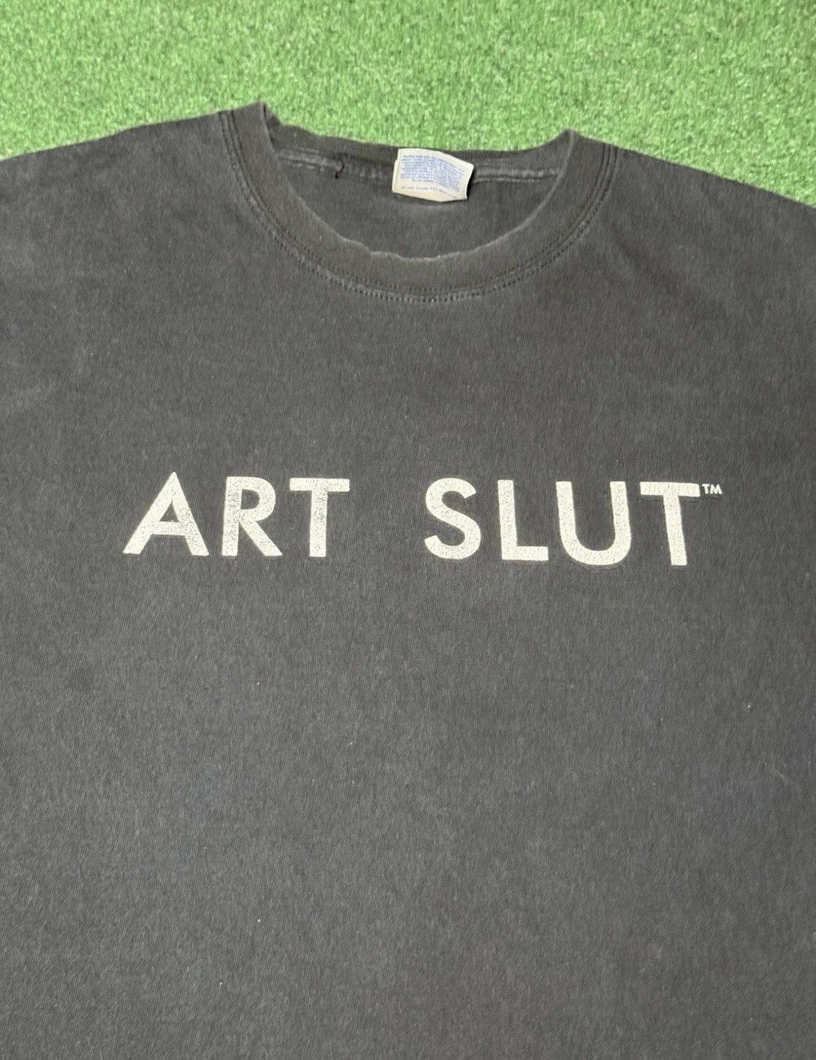 Vintage Art Slut Grunge Funny Art Vintage Tee Large Black T Shirt Size US L / EU 52-54 / 3 - 2 Thumbnail