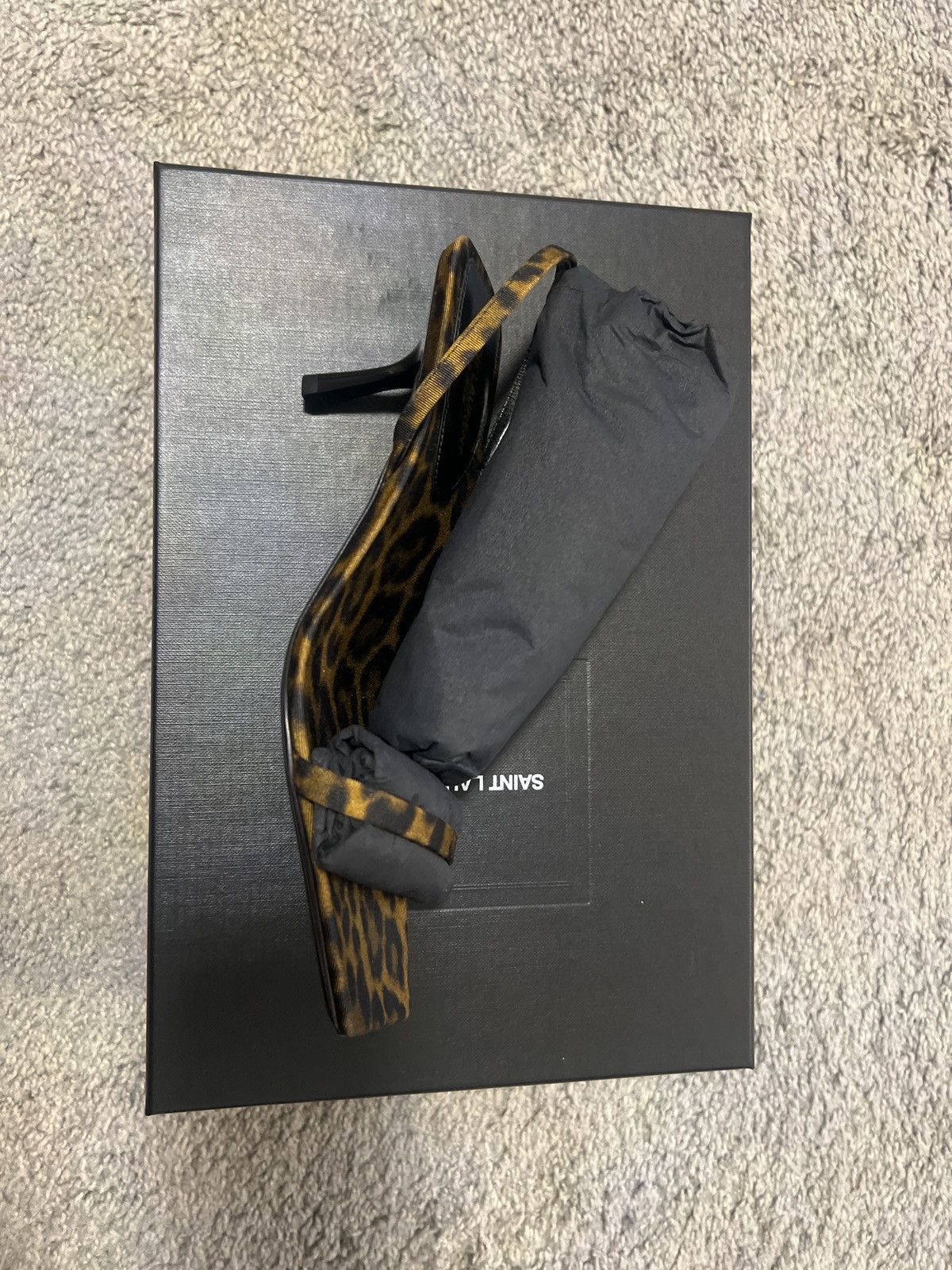 Yves Saint Laurent Leopard print open toe Slingback heel Size US 6.5 / IT 36.5 - 7 Thumbnail