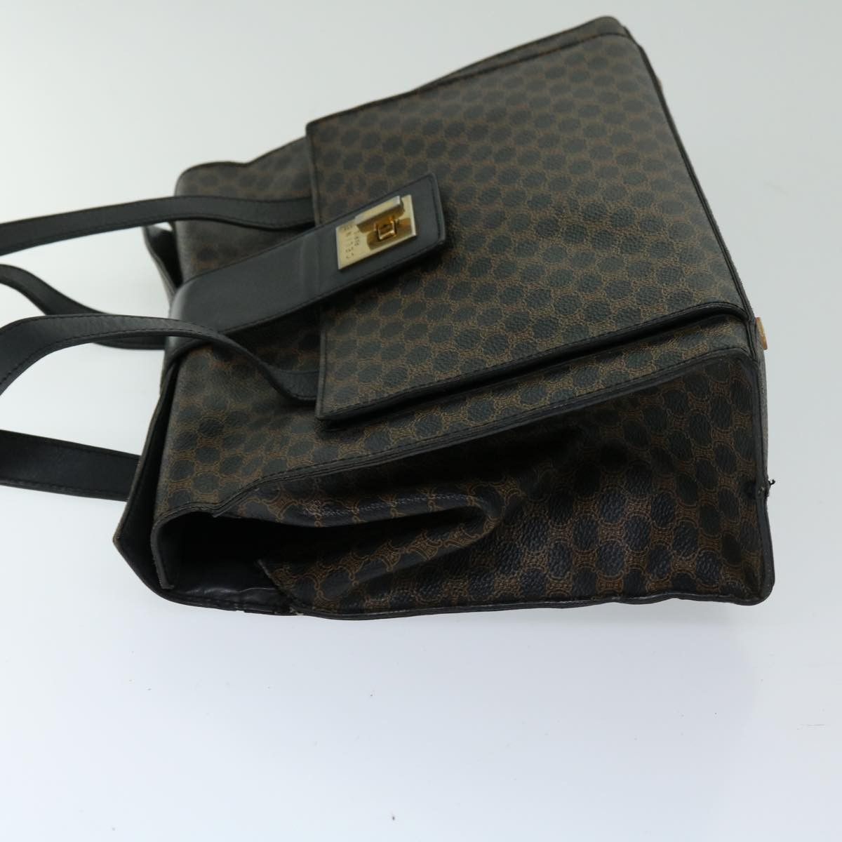 Celine CELINE Macadam Canvas Hand Bag Pvc Black Size ONE SIZE - 4 Thumbnail