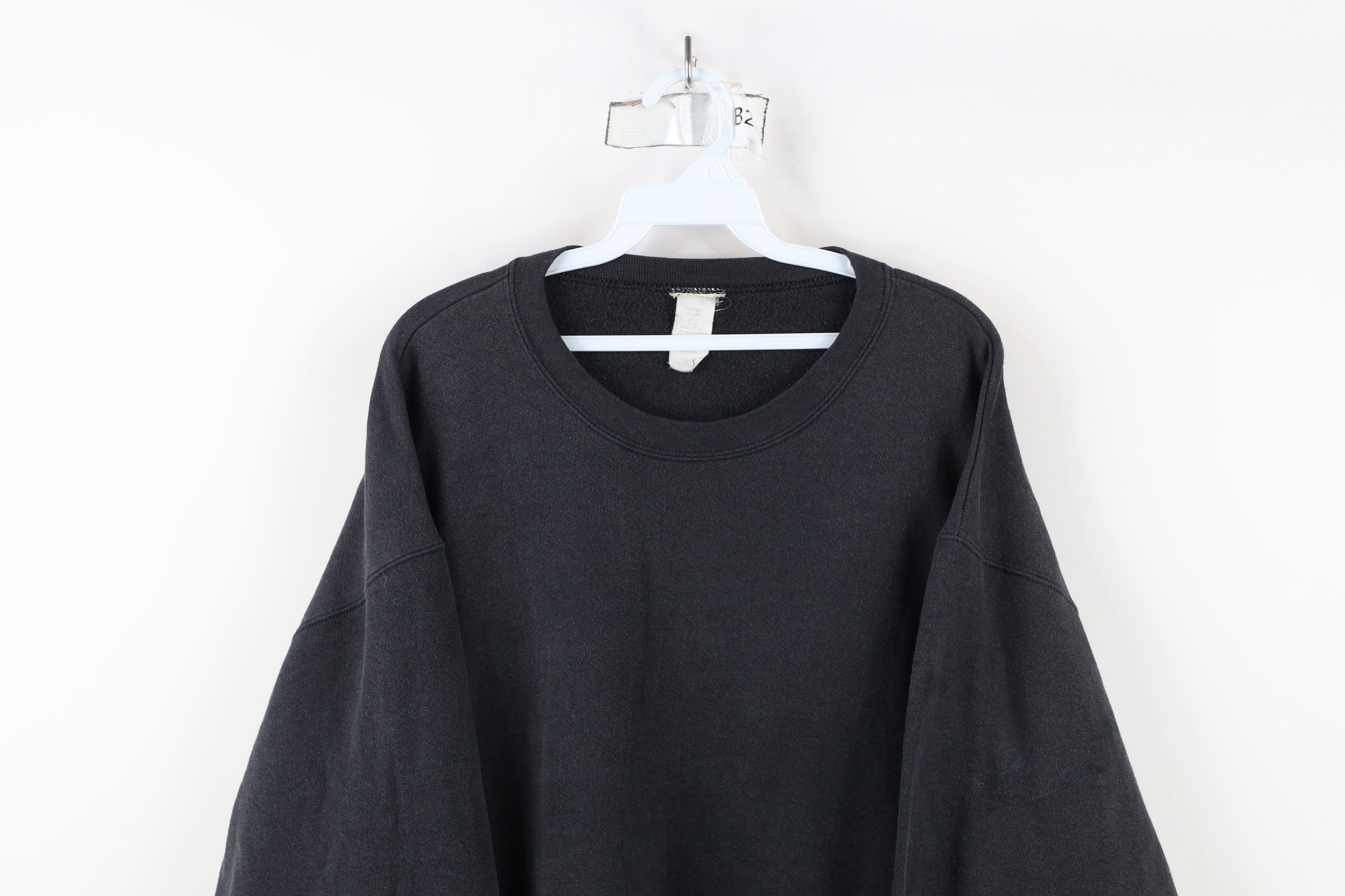 Vintage Vintage 90s Streetwear Blank Crewneck Sweatshirt Black Size US L / EU 52-54 / 3 - 2 Thumbnail