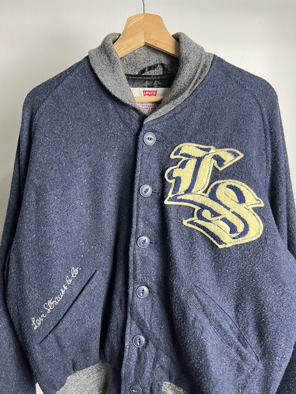 Levi's × Levi's Vintage Clothing × Vintage Vintage 1998 Levi's Chainstitch Varsity Wool Jackets Size US L / EU 52-54 / 3 - 2 Thumbnail