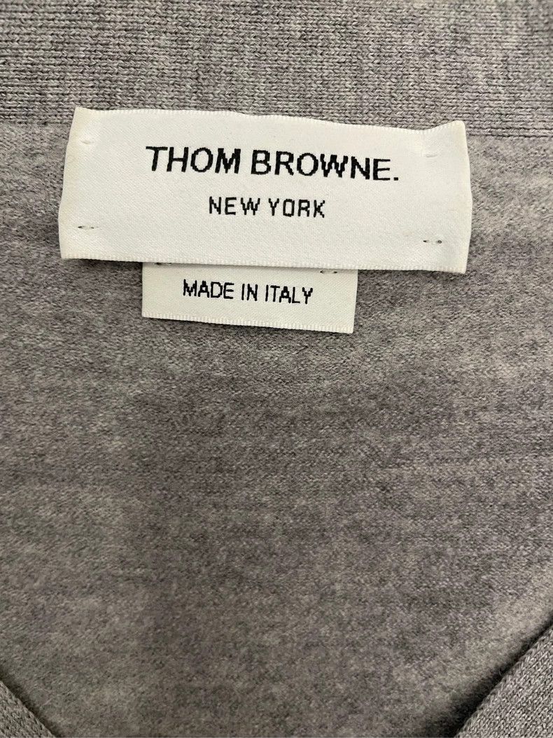 Thom Browne Thom Browne Gray four-striped wool cardigan jacket 2505-Nex Size US L / EU 52-54 / 3 - 5 Thumbnail