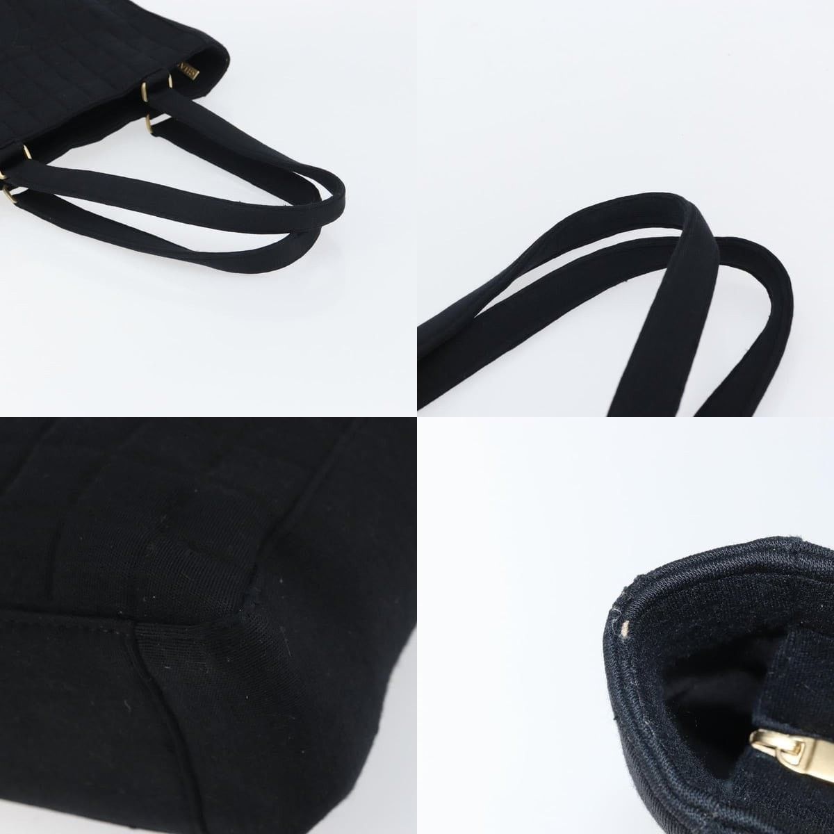 Chanel Chanel Tote Bag Cotton Gold Black CC Size ONE SIZE - 4 Thumbnail