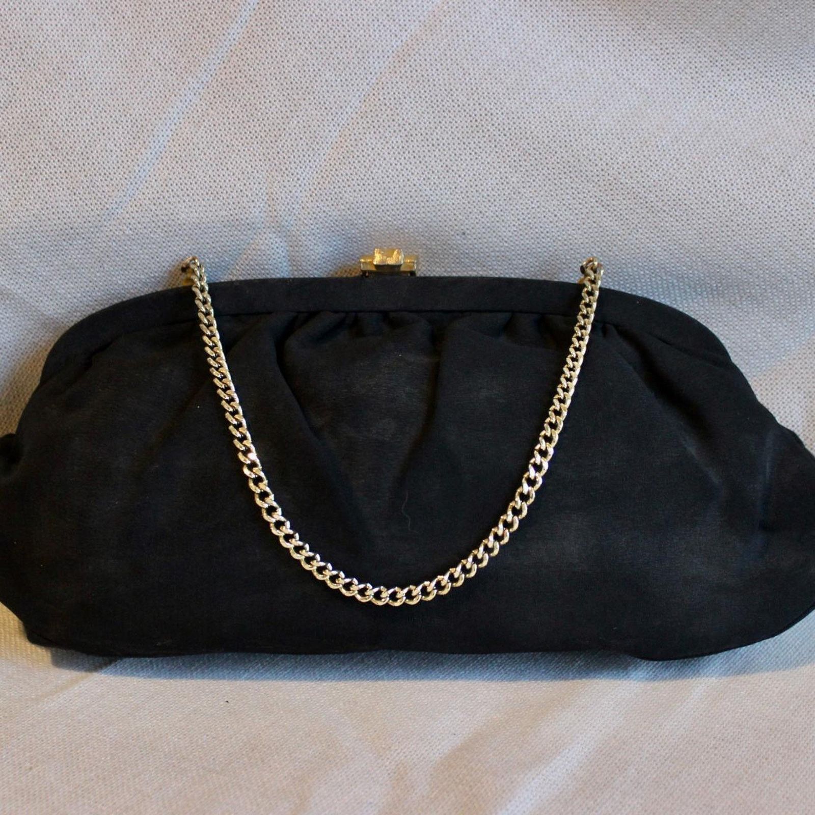 Other Black vintage clutch with gold brass strap Size ONE SIZE - 2 Thumbnail