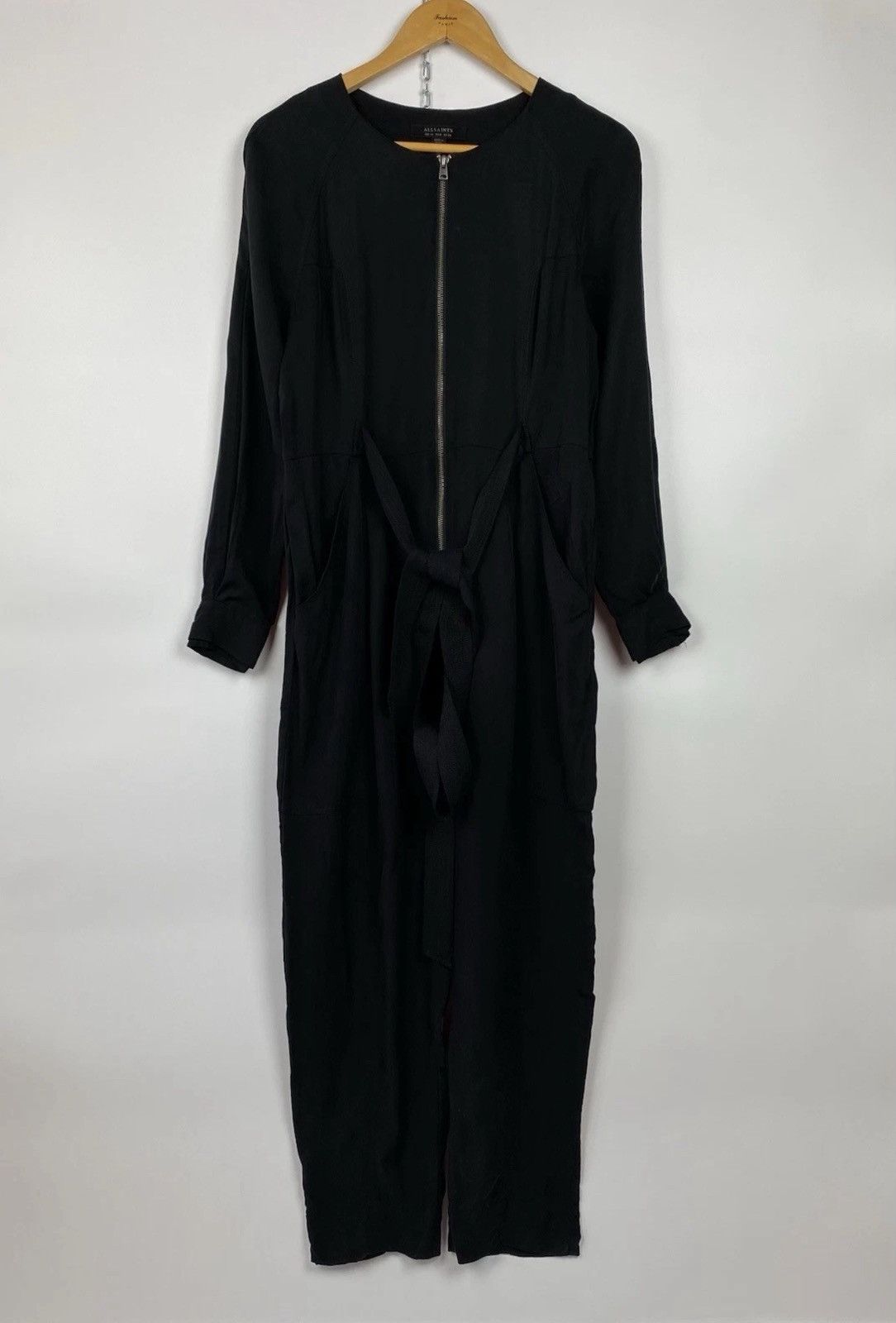 Allsaints Allsaints Erin Jumpsuit Women’s Black Top Zip Long Sleeve Size M / US 6-8 / IT 42-44 - 4 Thumbnail