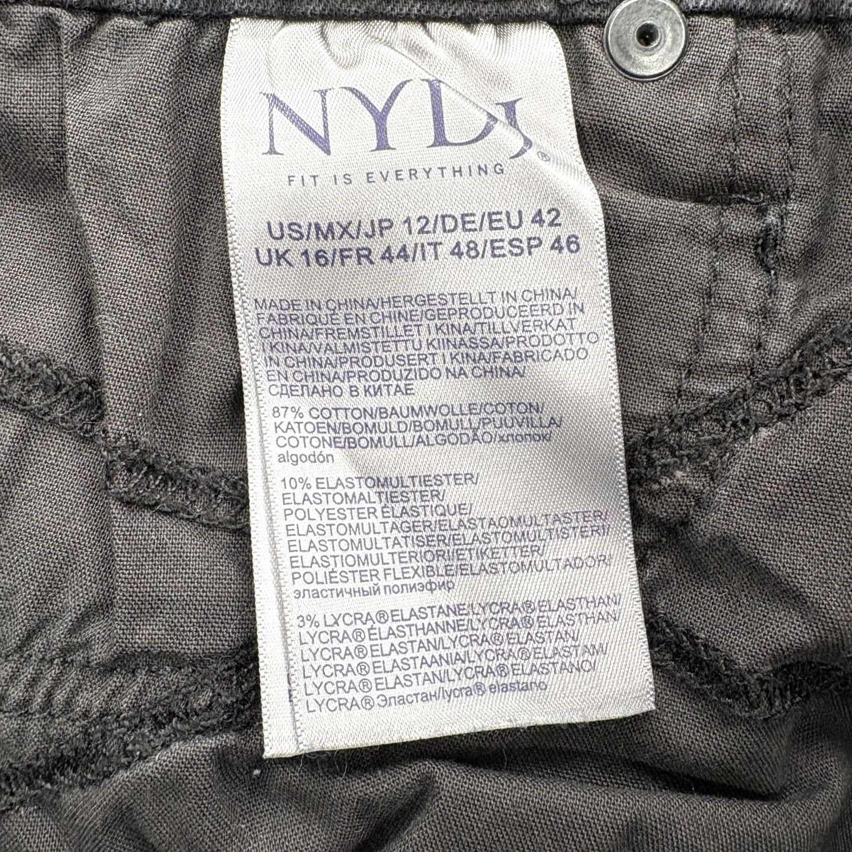 NYDJ NYDJ Womens 12 Slim Bootcut Jeans Black Charcoal Wash High Rise Stretch Shaping Size 34" / US 12 / IT 48 - 4 Thumbnail