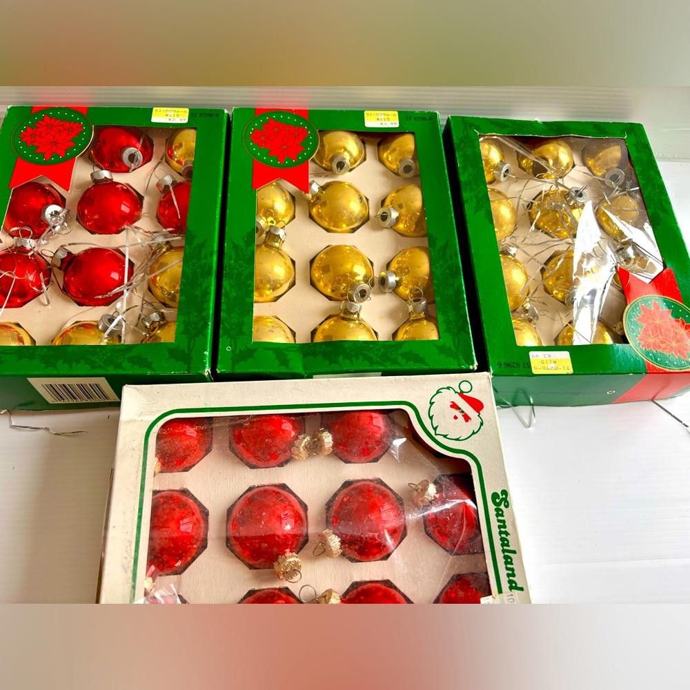 Designer 48 Vintage Glass Christmas Ornaments - Gold and Red Size ONE SIZE - 1 Thumbnail