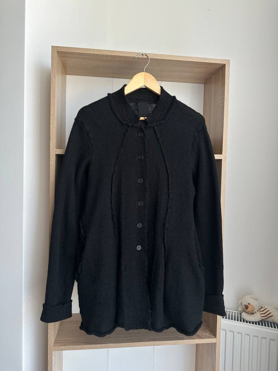 Rundholz × Vintage Vintage Rundholz Black Wool Cardigan Avant Garde Sweater Size US M / EU 48-50 / 2 - 5 Thumbnail