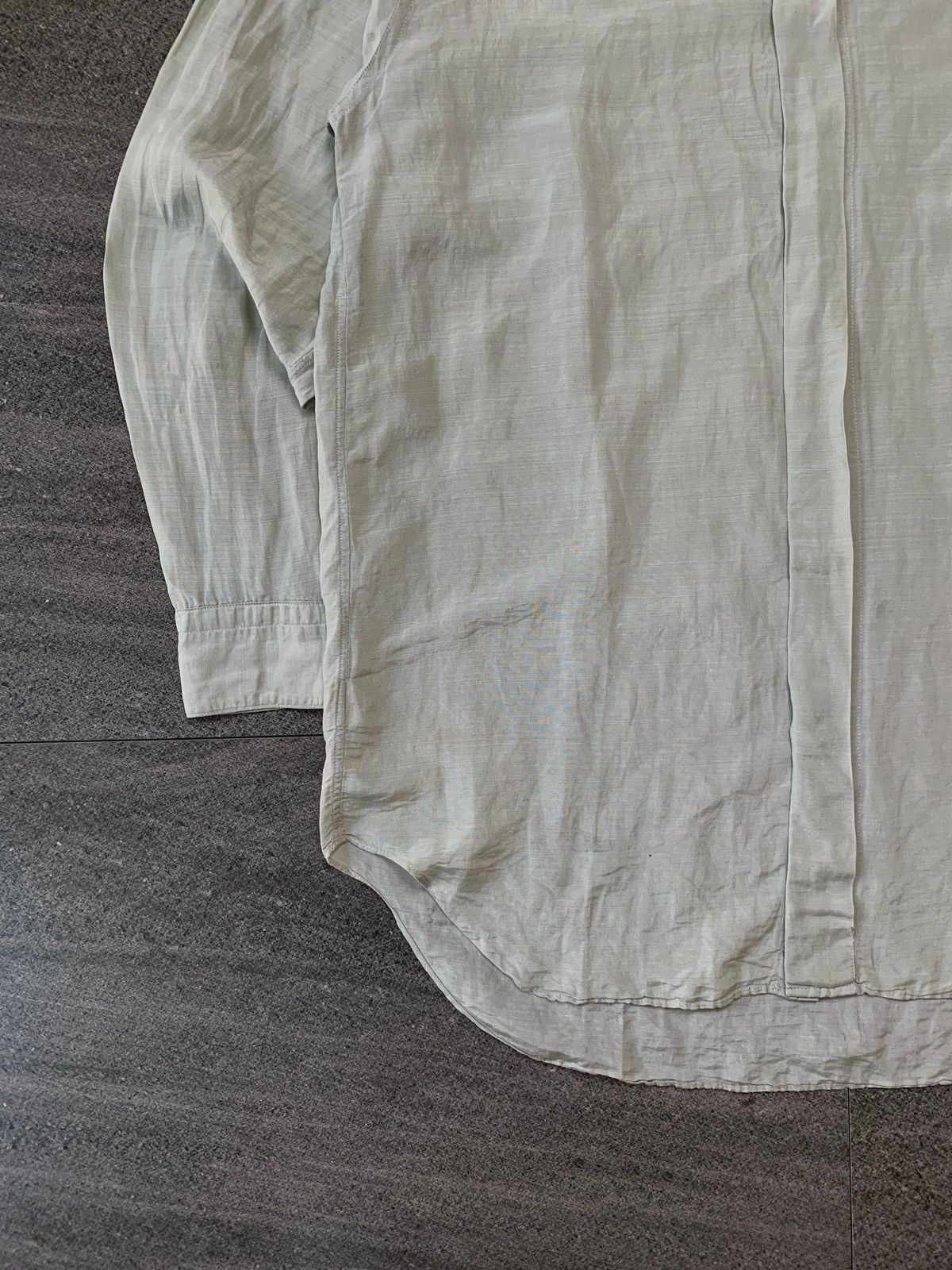 Issey Miyake FREE TAX! 90s Trashed Polyester Shirt - Small Size US M / EU 48-50 / 2 - 4 Thumbnail