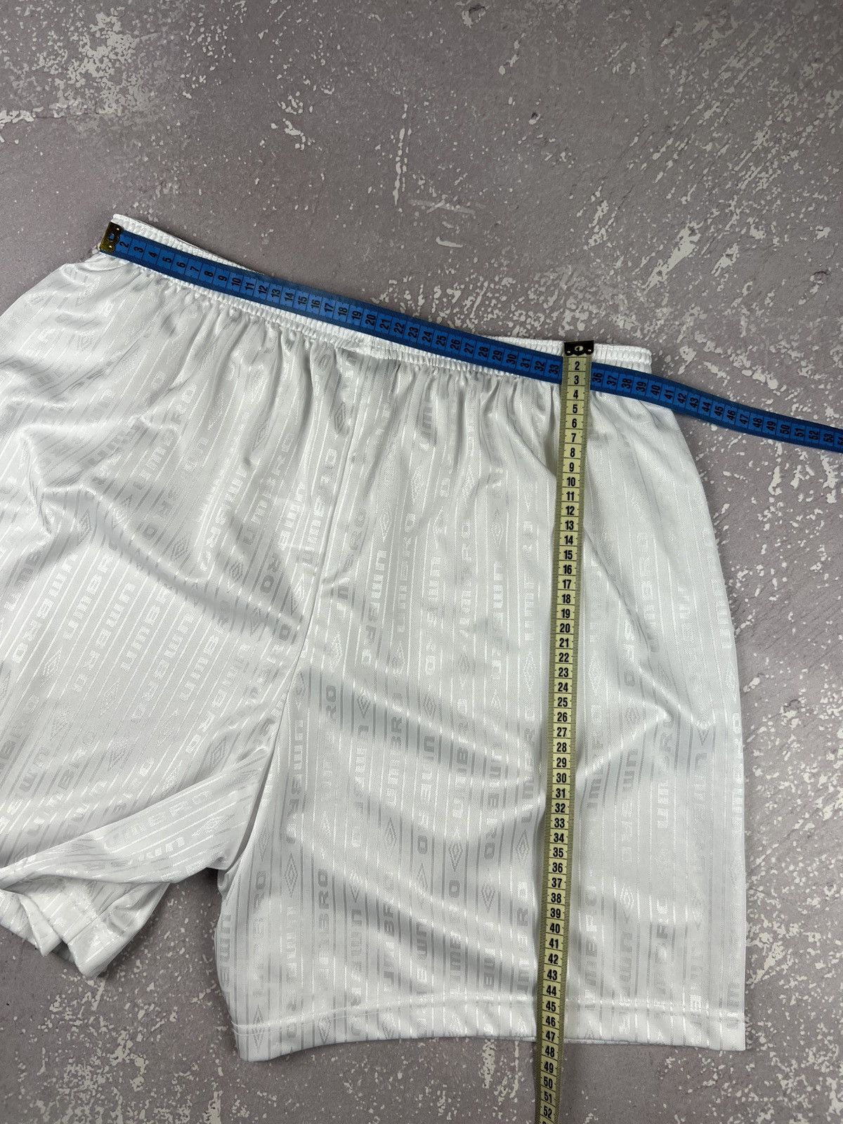 Umbro RARE Vintage Umbro Monogram Shiny Soccer Shorts Blokecore Size US 38 / EU 54 - 7 Thumbnail
