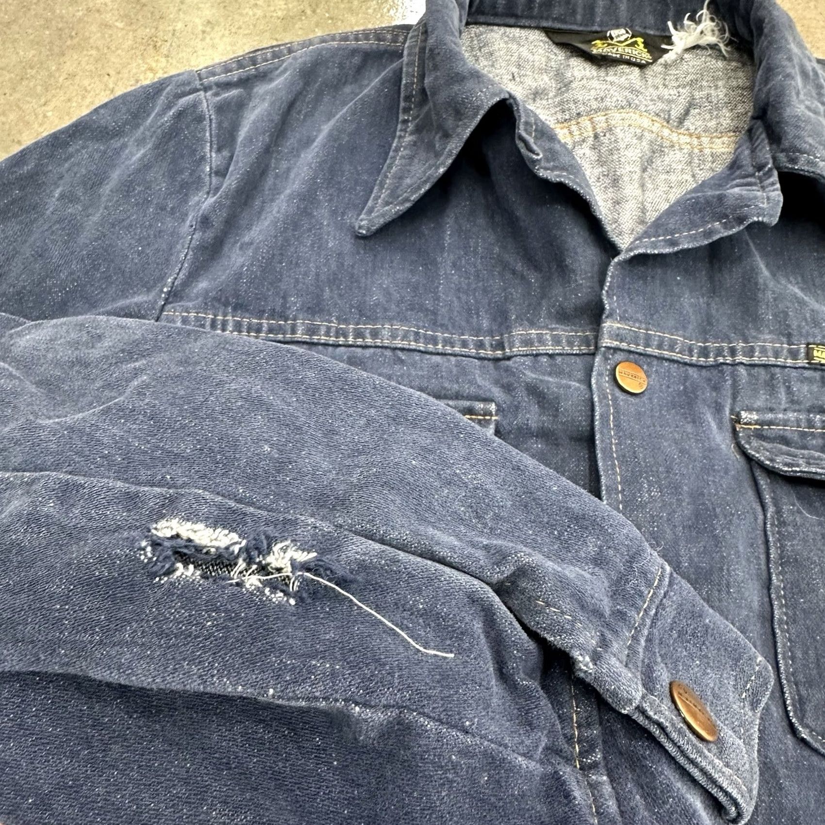 Vintage VINTAGE Blue Bell Denim Jacket S/M Blue Brushed Cotton Made In USA 1970s Mens Womens Boys Girls Regular Size Size US S / EU 44-46 / 1 - 3 Thumbnail