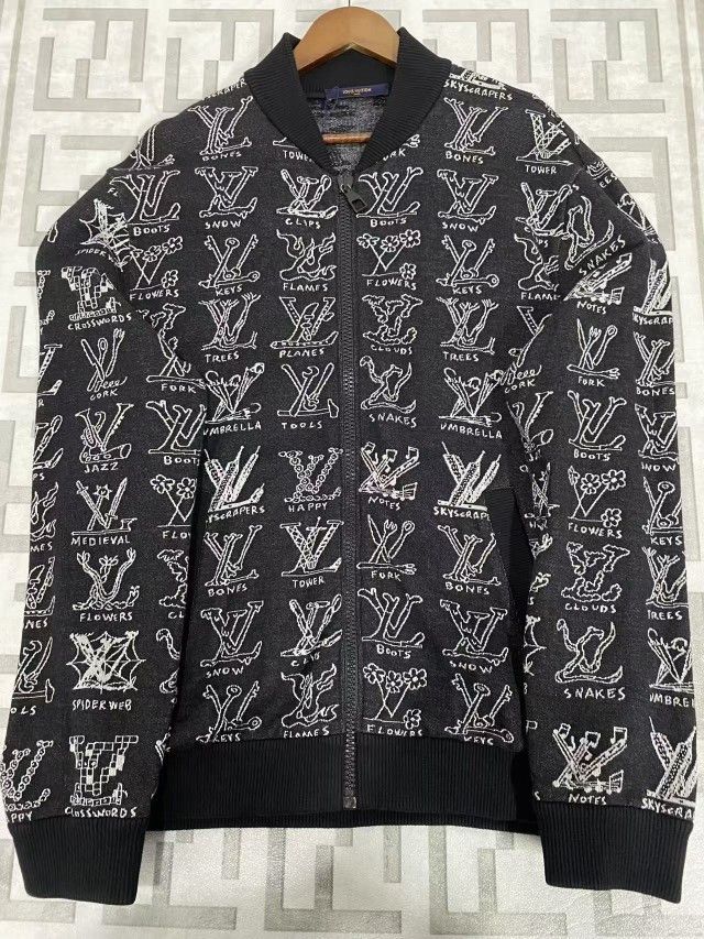 Louis Vuitton Louis Vuitton Jacquard Zip Up Bomber Jacket Size XL Size US XL / EU 56 / 4 - 1 Thumbnail