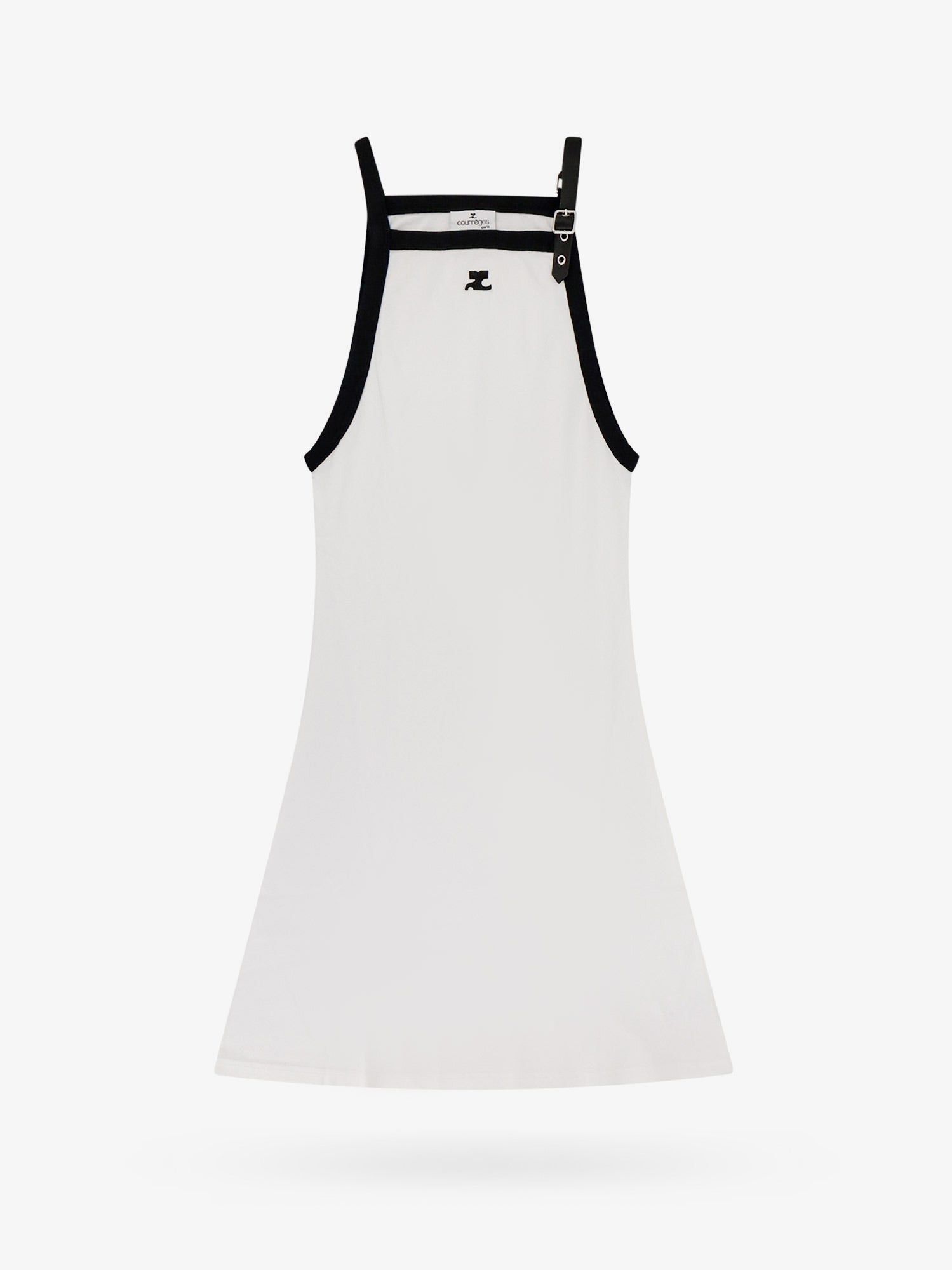 image of Courreges Buckle Contrast Woman White Dresses, Women's (Size Medium)