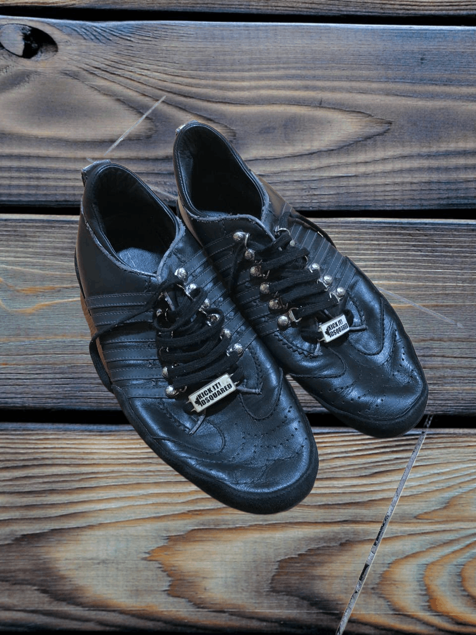 Dsquared2 DSQUARED2 KICK IT! Golf Brogue Sneakers White Leather Black Size US 12 / EU 45 - 1 Thumbnail