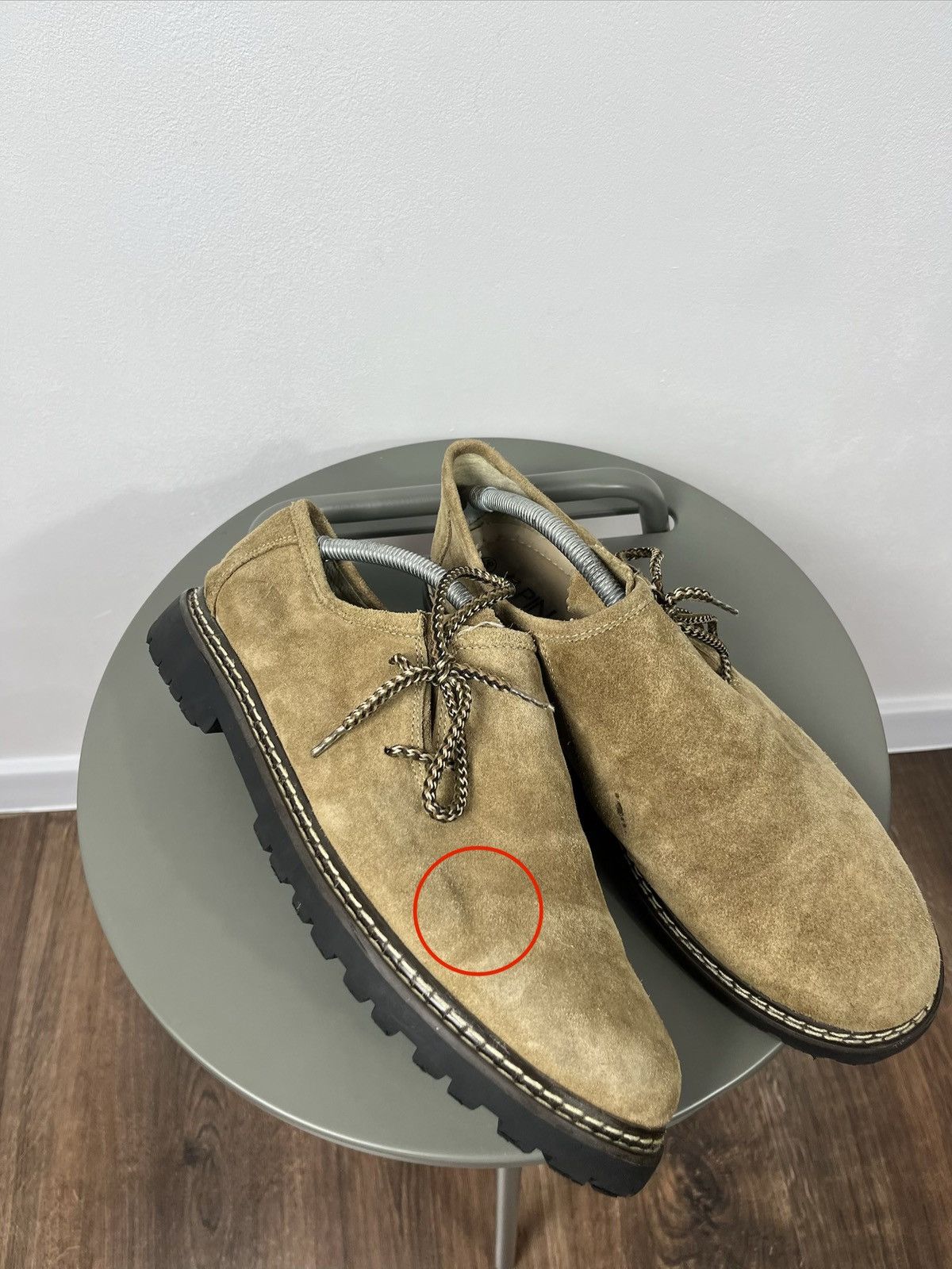 Other Alpin Suede Leather Shoes Beige Size 46 EU Chunky Sole Size US 12 / EU 45 - 2 Thumbnail
