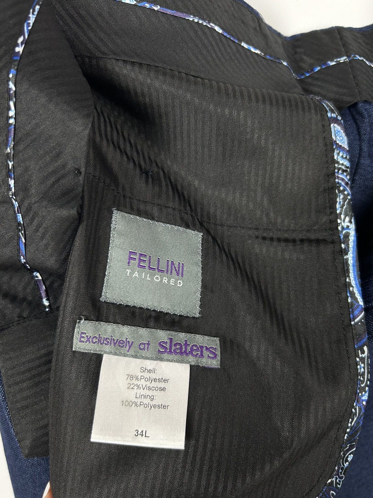 Designer Designer Fellini Tailored Slaters Suit Set Blazer + Trousers Size 40L - 14 Thumbnail
