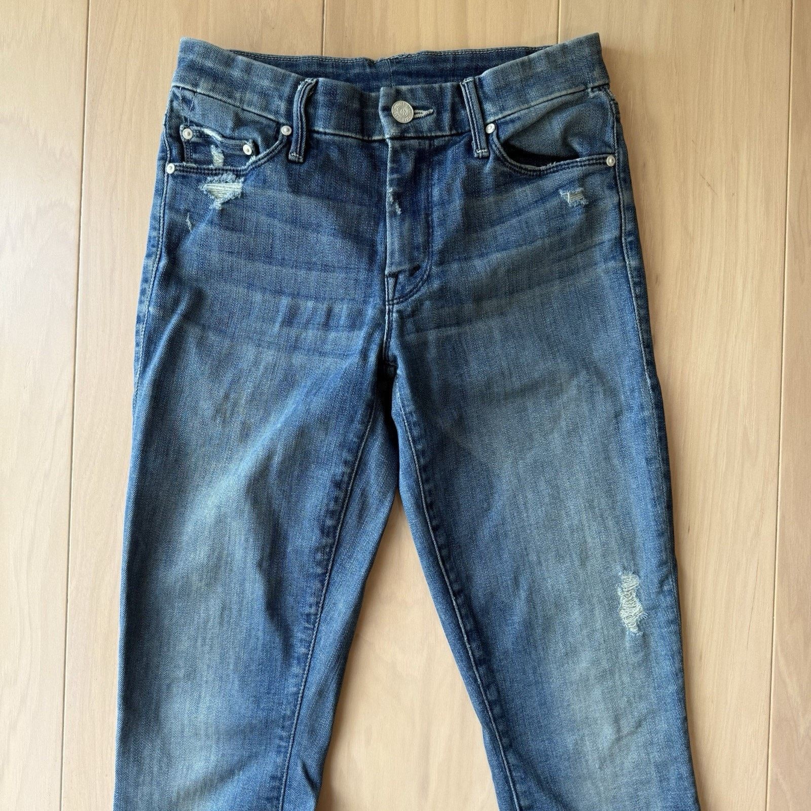 MOTHER Mother Looker Crop Jeans W 26 Blue Medium Wash Glam Boho Size 26" / US 2 / IT 38 - 3 Thumbnail