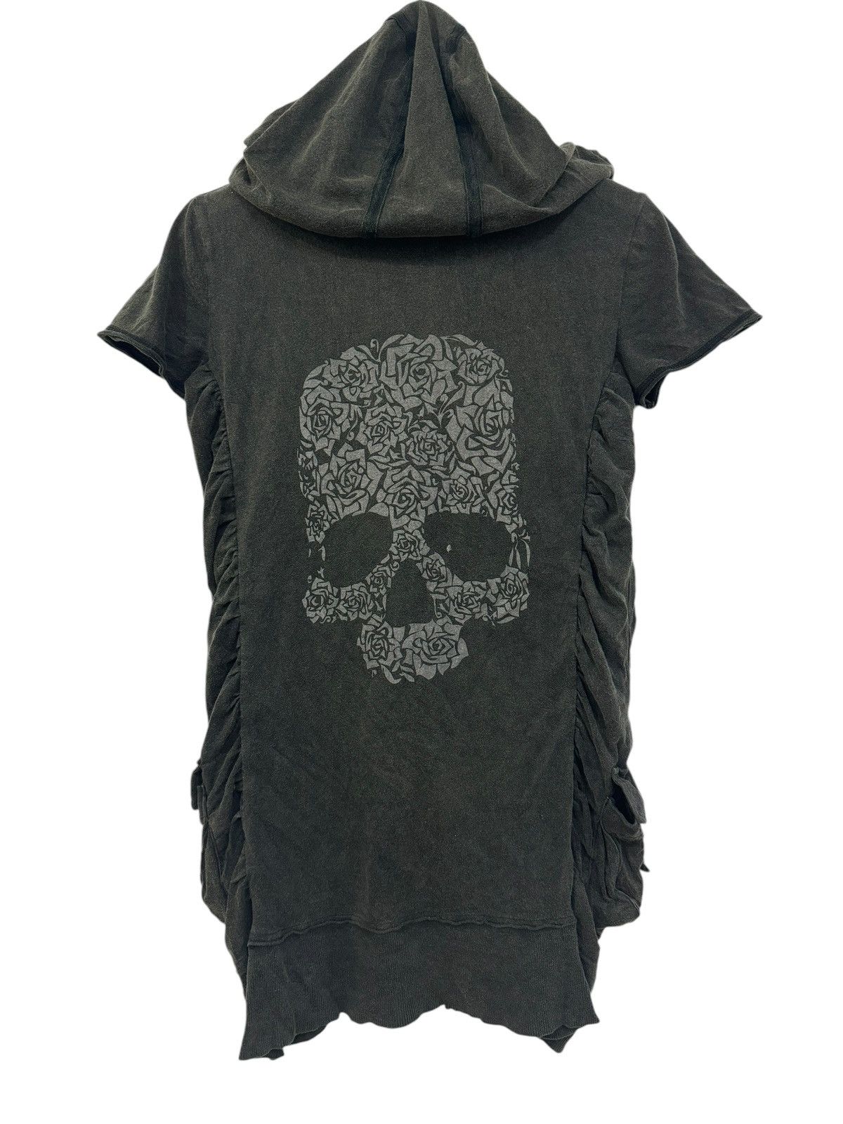 💥 PUNK DESIGN BONDAGE SKULL ROSES HOODIE SUNFADED VERY RARE