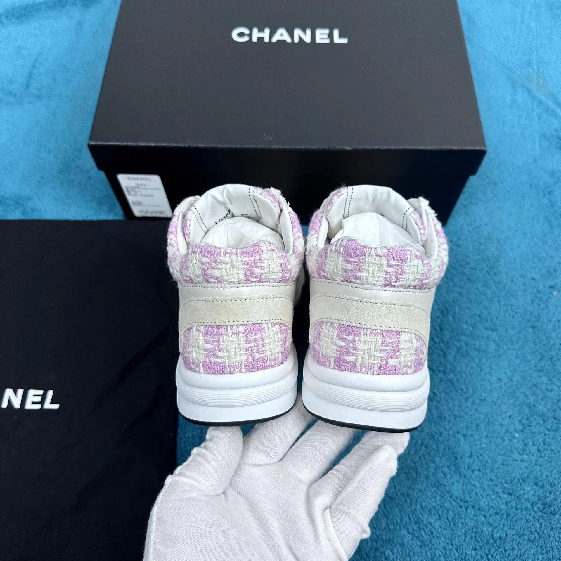 Chanel Chanel tweed low-top sneakers blush beige size 36 Size US 5 / IT 35 - 4 Thumbnail