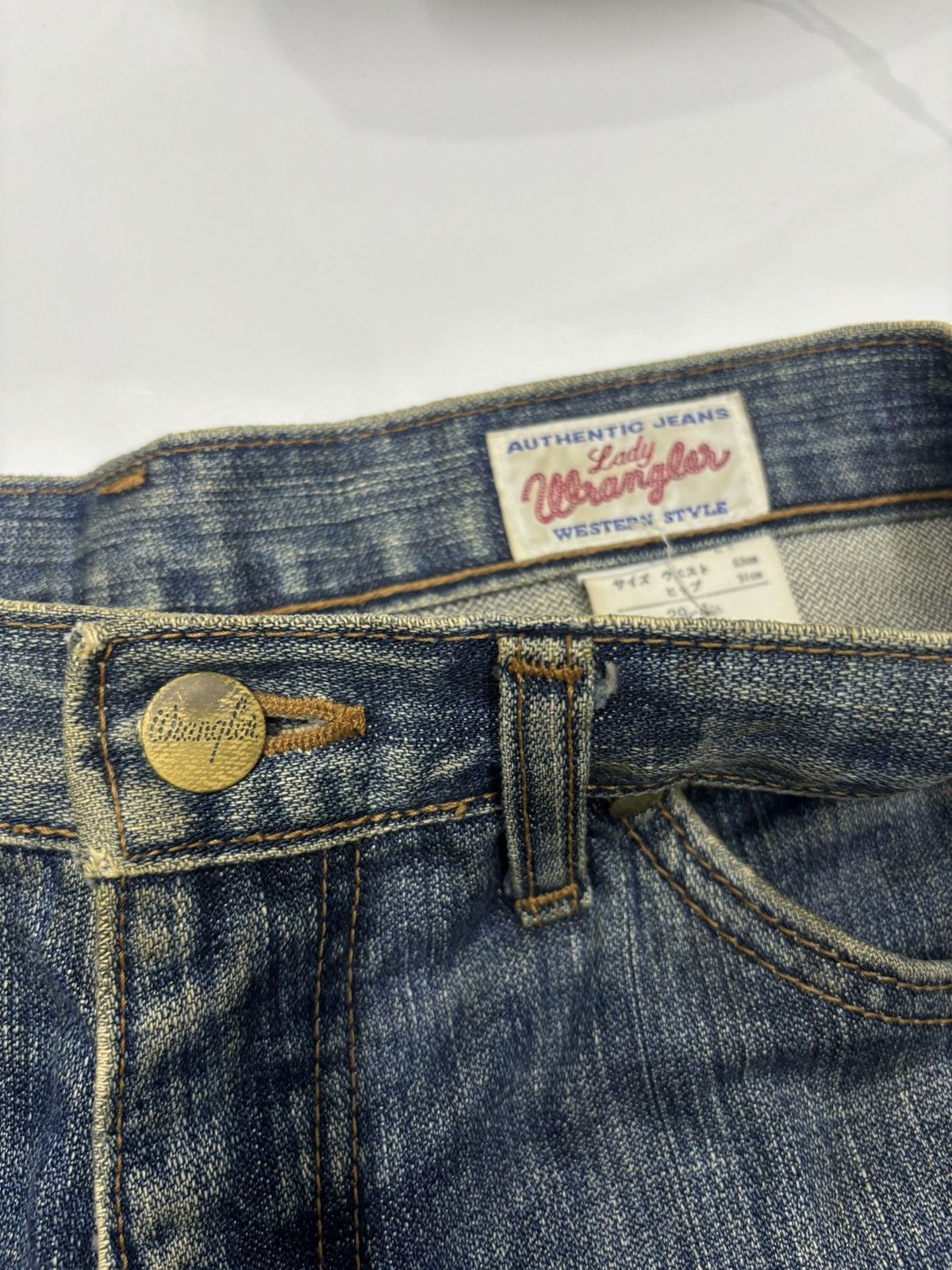 If Six Was Nine Vintage Wrangler Mud Wash Flare Jeans Distressed Denim Size 27" / US 4 / IT 40 - 9 Thumbnail
