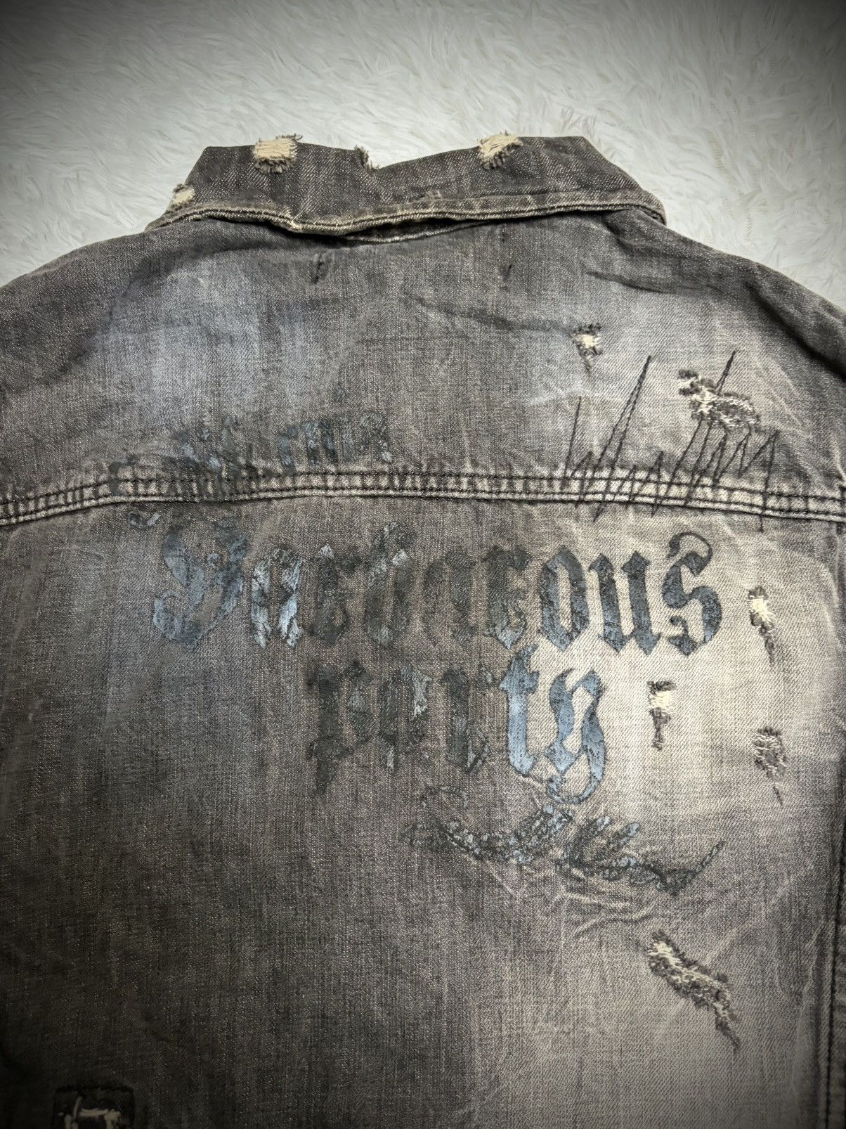 14th Addiction Rare Lagust distressed jeans trucker jacket Size US M / EU 48-50 / 2 - 8 Thumbnail