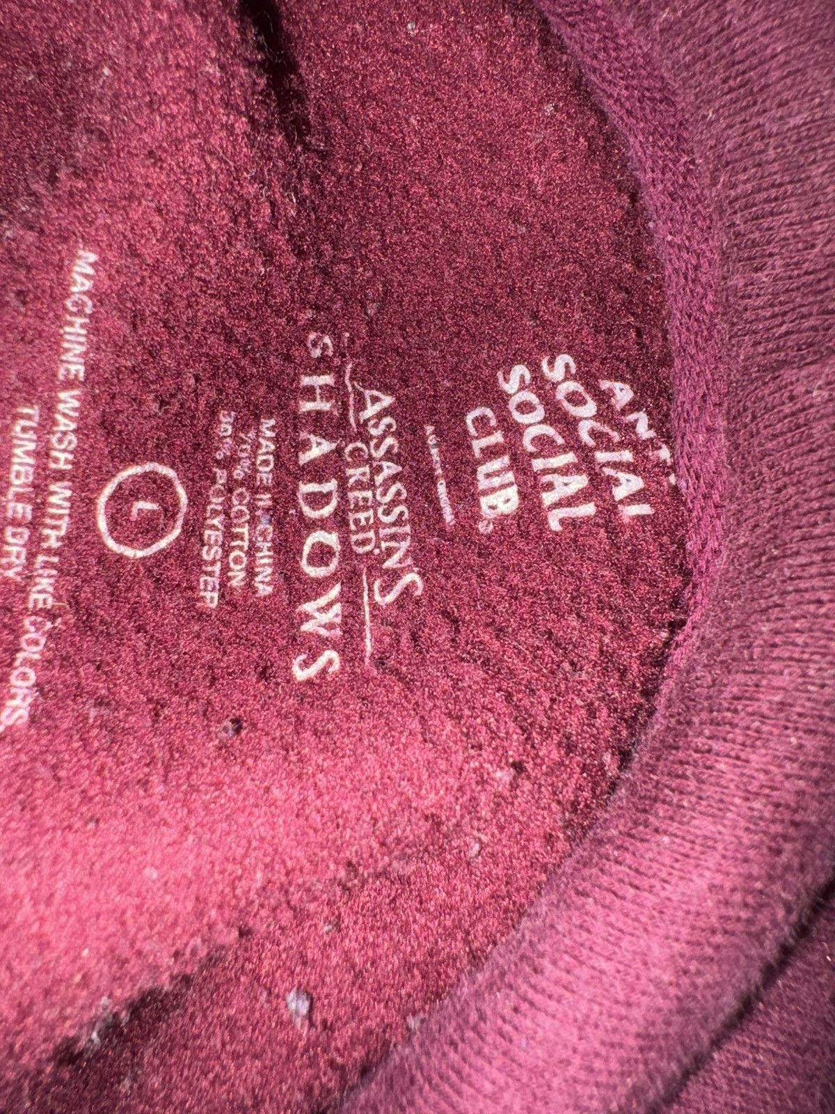 Anti Social Social Club Assassins Creed Shadows Magenta Hoodie Size US L / EU 52-54 / 3 - 5 Thumbnail