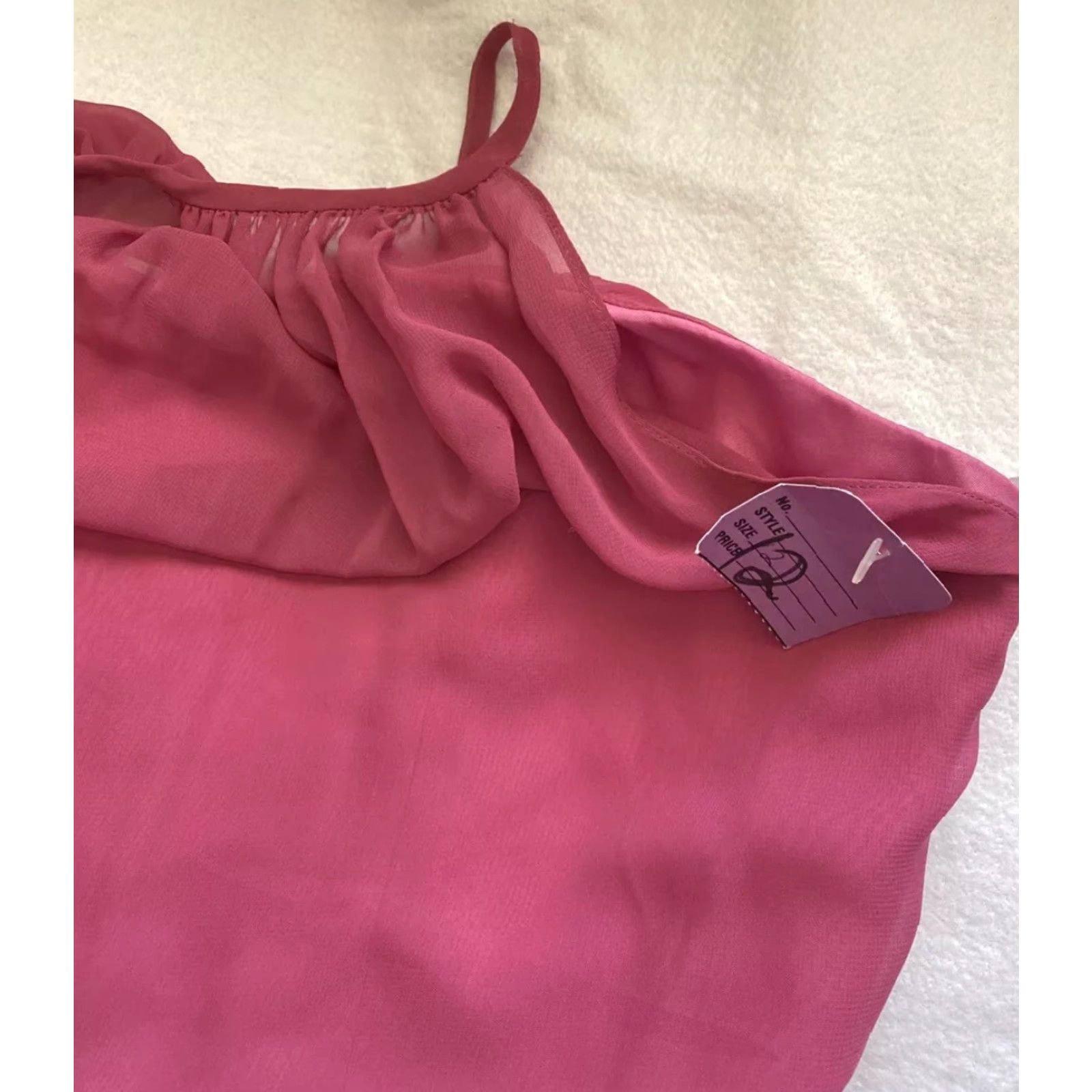Vintage Jim Hjelm Occasions Gown Women's Size 12 Magenta Polyester Long Sleeveless V-Neck Dress Size XL / US 12-14 / IT 48-50 - 4 Thumbnail