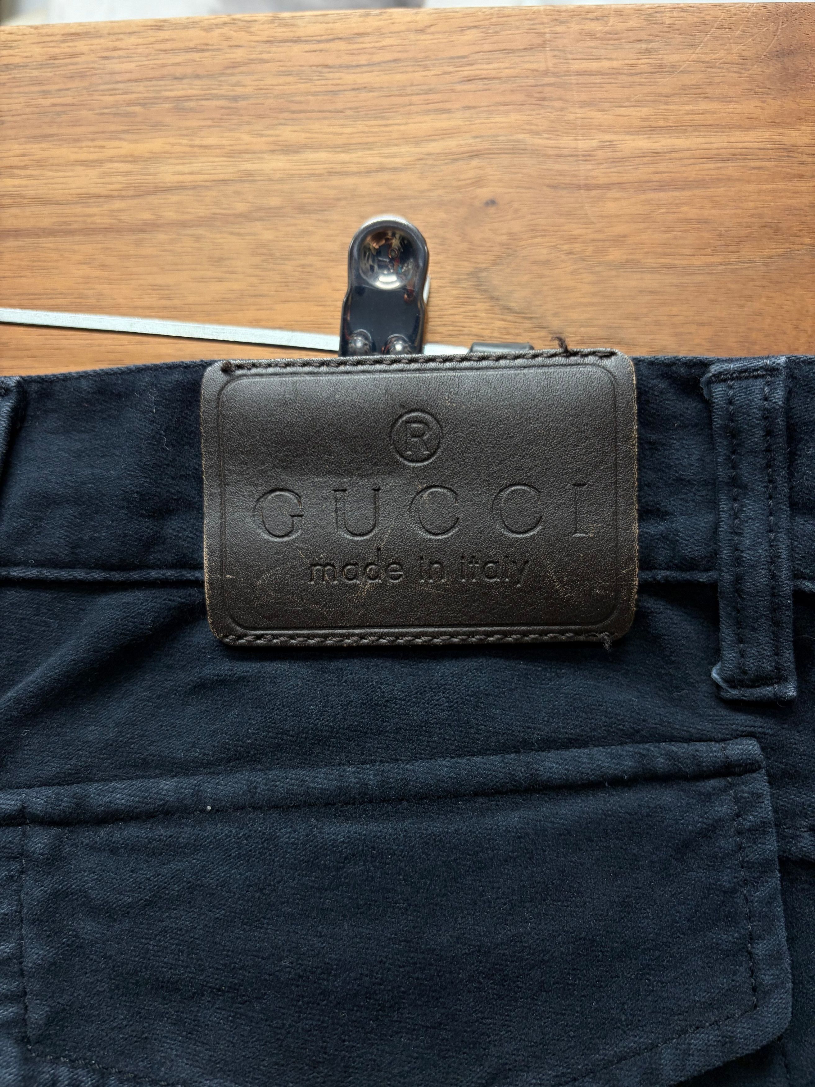 Gucci Vintage Gucci Brown Side Stripe Raw Blue Skinny Jeans Size US 30 / EU 46 - 5 Thumbnail