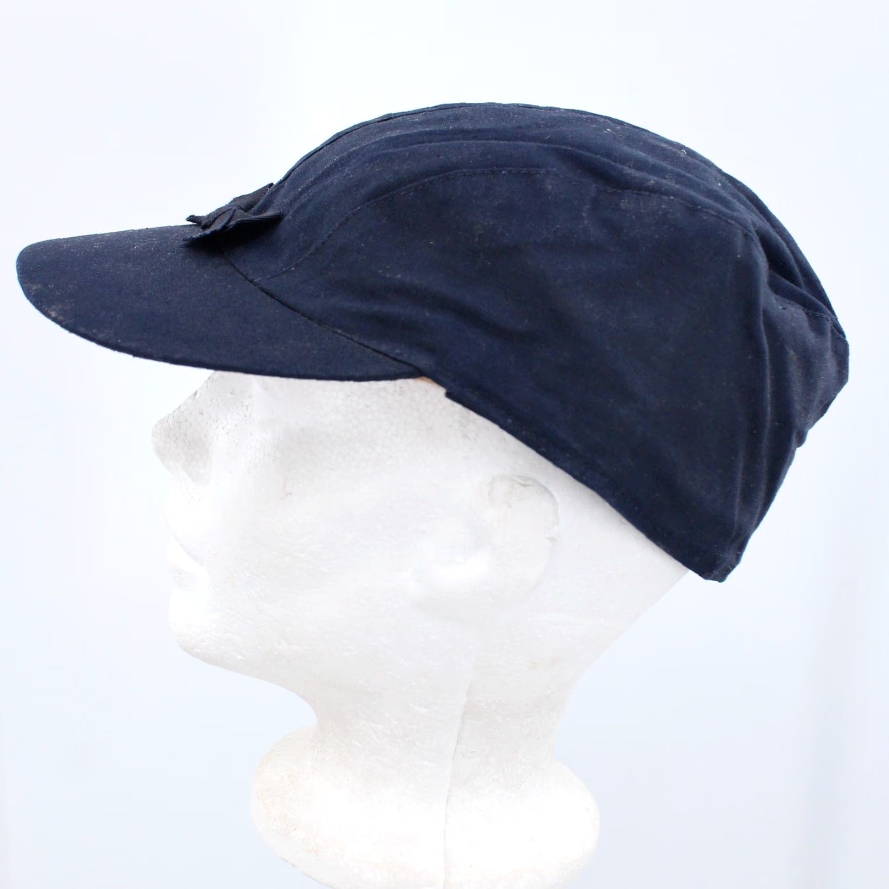 Vintage Men's VTG 1930s Navy Blue Cotton Cap Sz 7 1/4 Hat 30s Size ONE SIZE - 3 Thumbnail