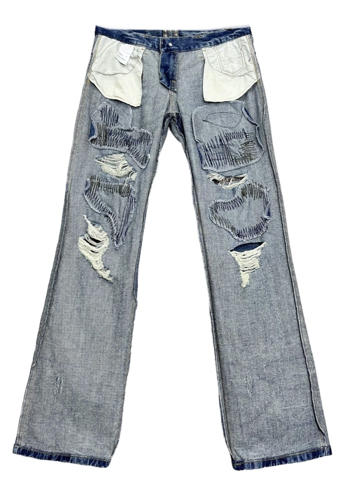 Kapital GRUNGE🔥MCD Studded Boro Patchwork Distressed Kapital Style Size US 31 - 18 Thumbnail