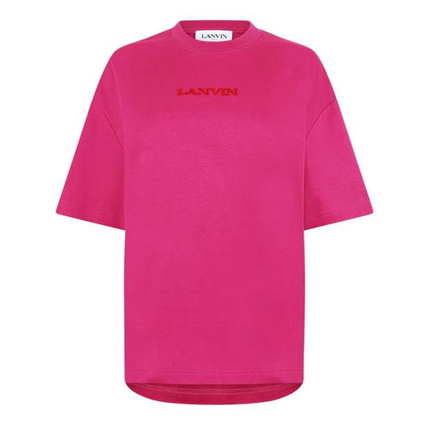 Lanvin o1g2r1mq1024 Logo T-Shirt in Fushia Size M / US 6-8 / IT 42-44 - 1 Thumbnail