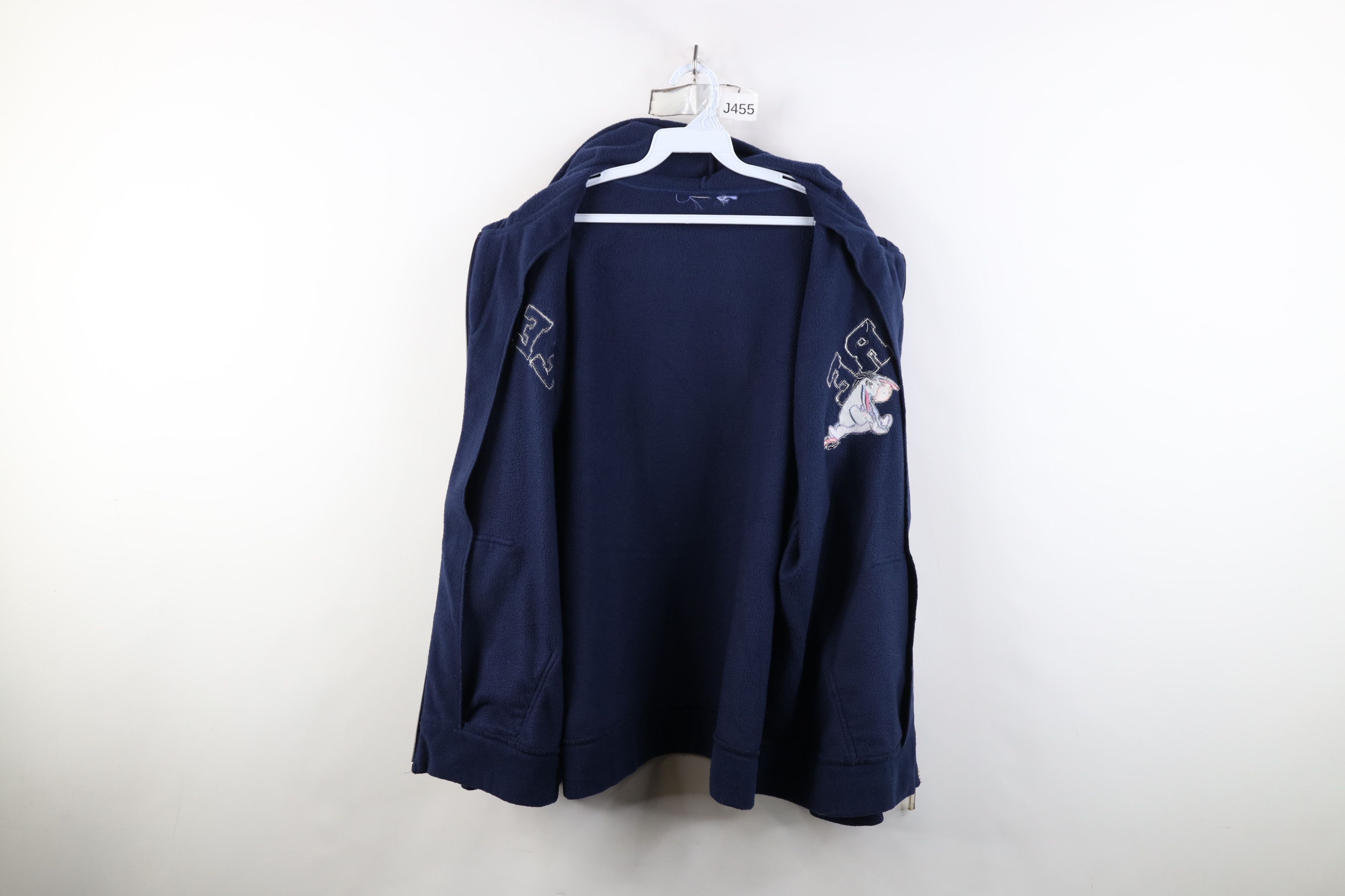 Disney Vintage 90s Disney Winnie the Pooh Eeyore Fleece Hoodie Blue Size XXL / US 16-18 / IT 52-54 - 11 Thumbnail
