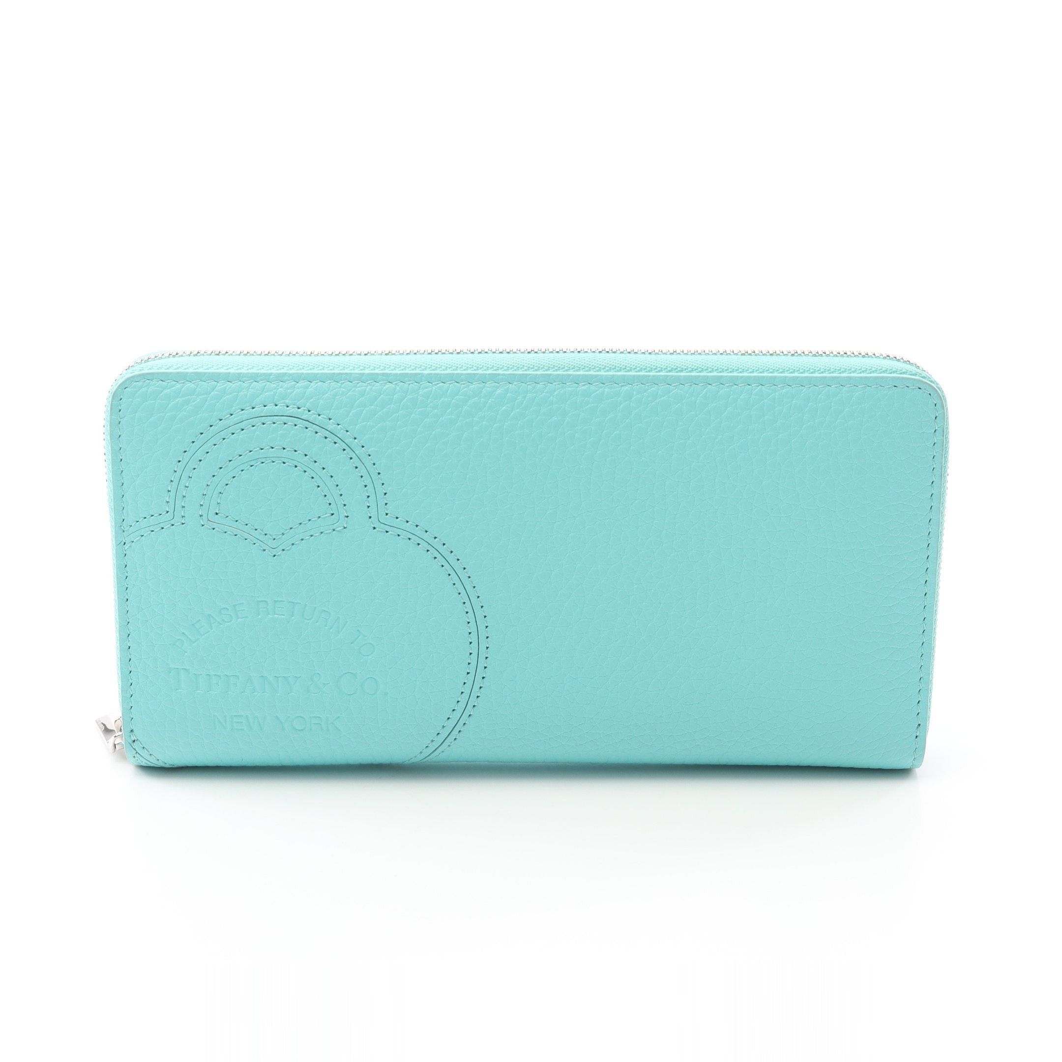 Tiffany & Co. Tiffany Co Return To Tiffany Round Zipper Long Wallet Leather Turquoise Blue Size ONE SIZE - 1 Thumbnail