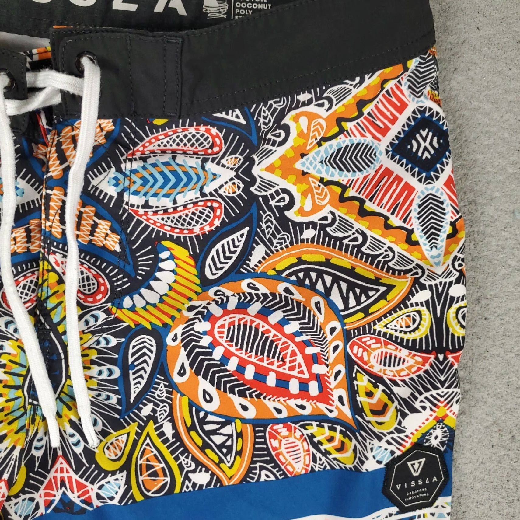 Vissla Vissla Mens Shorts Size 30 Board Shorts Blue Yellow Tropical Beach Trunks Swim Size US 30 / EU 46 - 3 Thumbnail