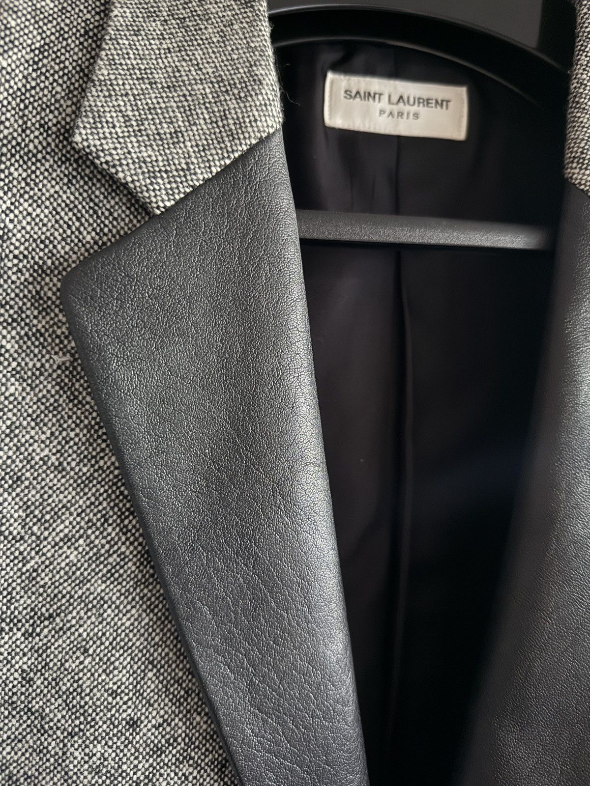Hedi Slimane × Saint Laurent Paris FW13 Saint Laurent Paris Wool Leather Blazer Jacket 50 Size 50R - 4 Thumbnail