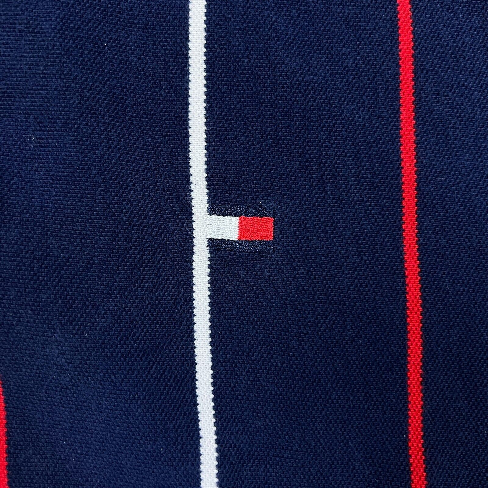 Tommy Hilfiger × Vintage VTG 90s Tommy Hilfiger Shirt XL Pinstripe Tommy Flag Polo Size US XL / EU 56 / 4 - 2 Thumbnail