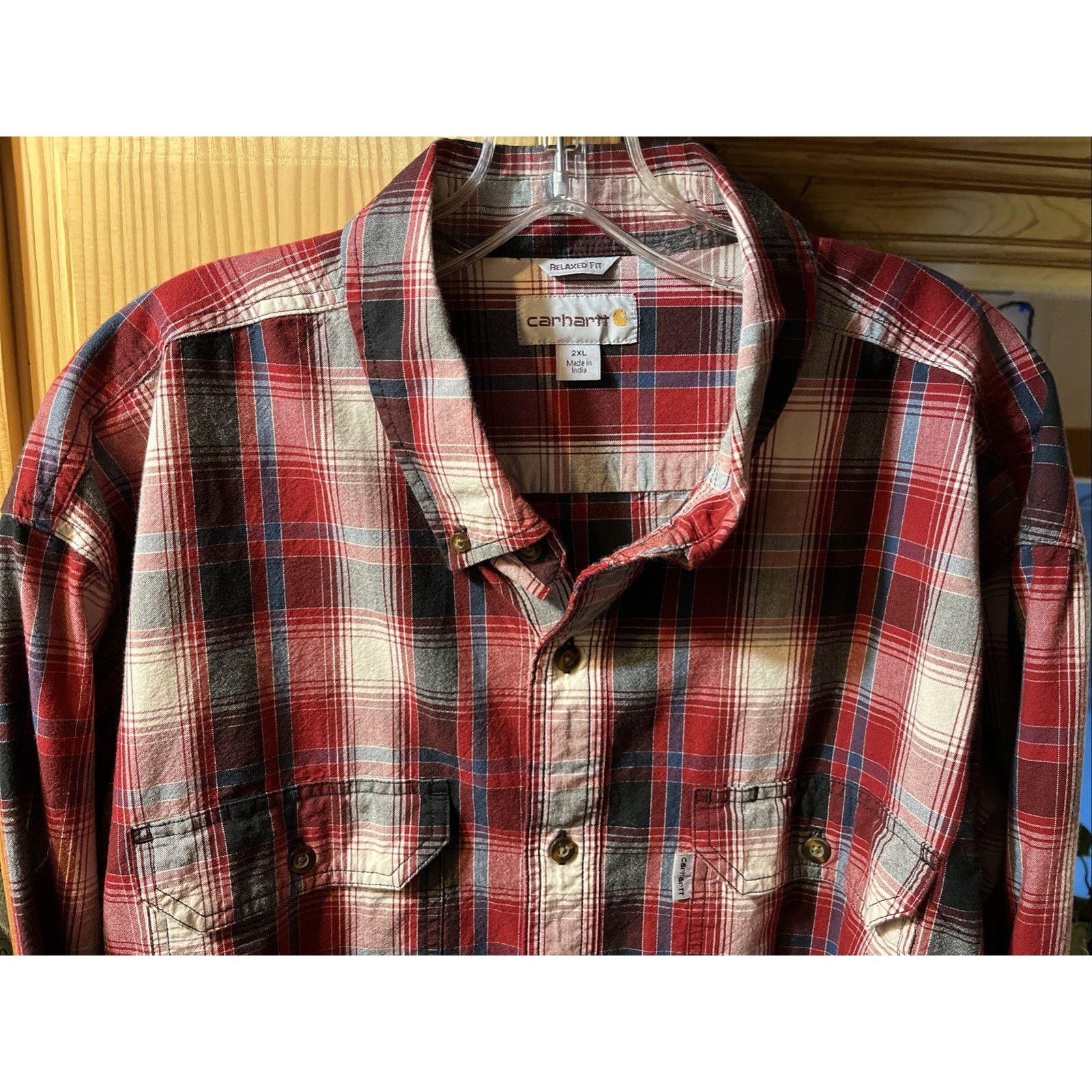 Carhartt Carhartt Shirt Mens XXL Red Plaid Outdoor Relaxed Fit Button Size US XXL / EU 58 / 5 - 4 Thumbnail