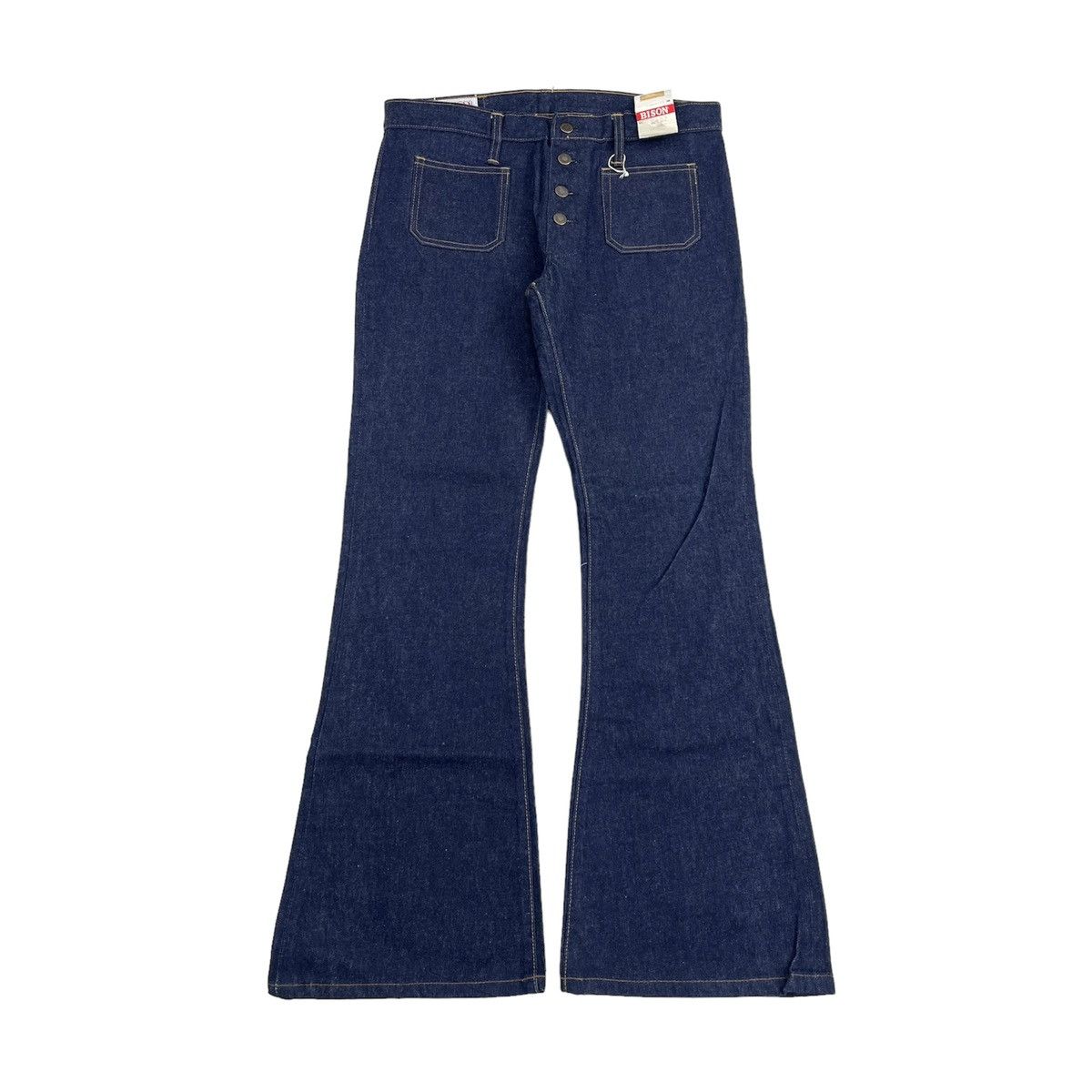 If Six Was Nine × Japanese Brand × Le Grande Bleu (L.G.B.) Crazy Bison Bell Button Bush Pants Bootcut Flared Jeans Size 33" - 1 Thumbnail
