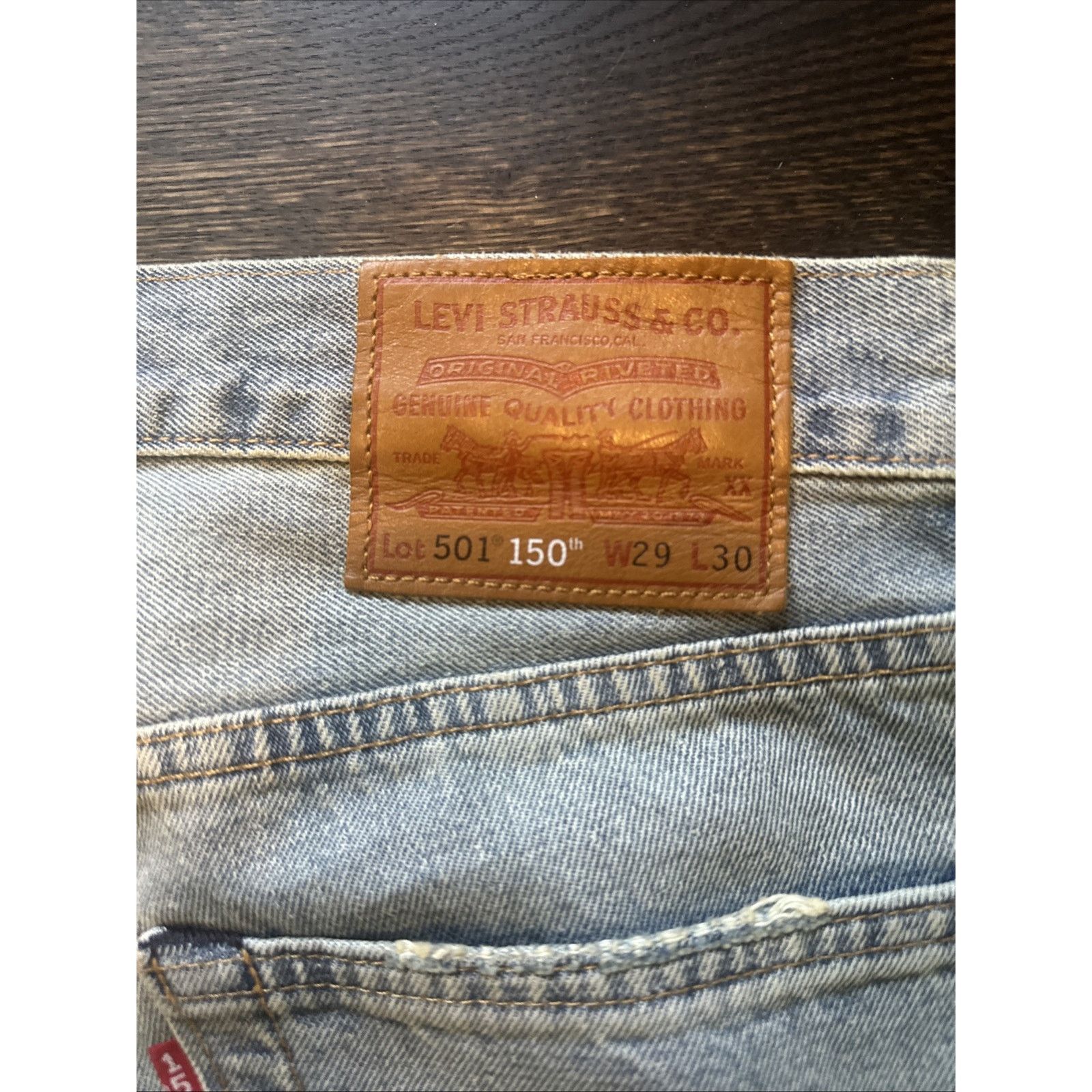 Levi's Levi's 501 Selvedge Sashiko Denim Jeans 29x30 Distressed Size US 29 - 7 Thumbnail