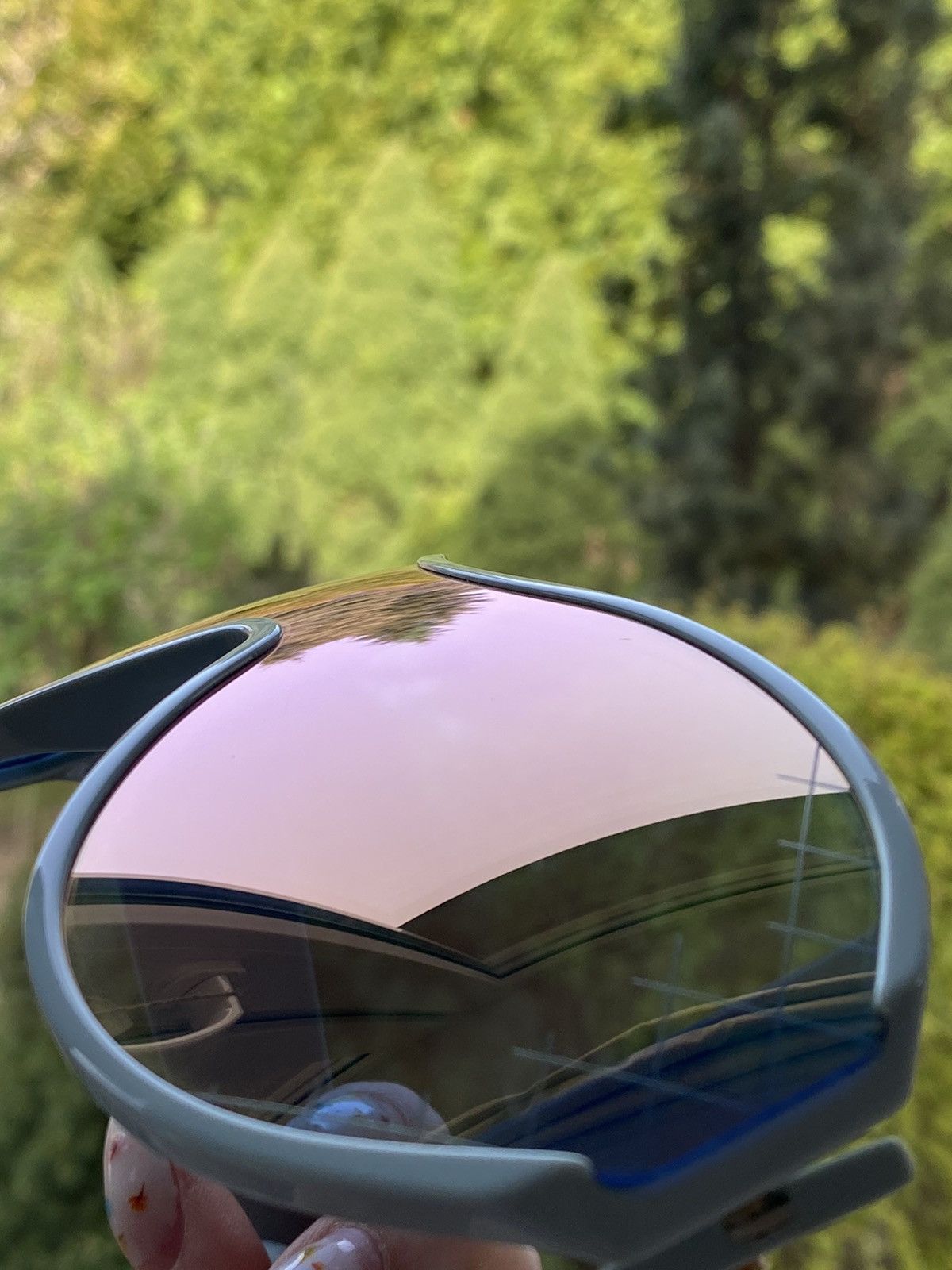 Chanel × Designer Chanel CC Ski Shield Sunglasses Turquoise Baby Blue mirror Size ONE SIZE - 12 Thumbnail
