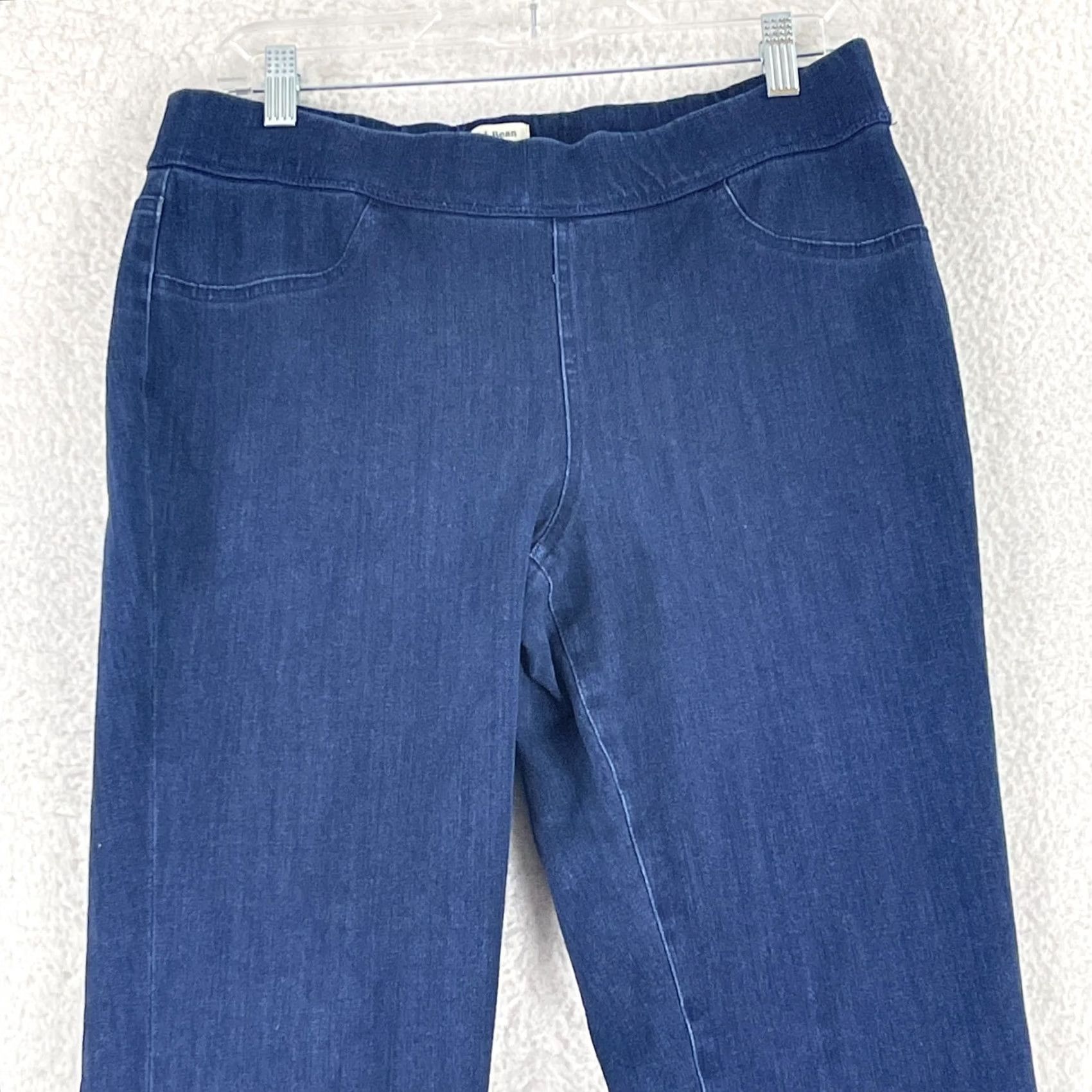 Vintage L.L. Bean Jeans Women Size 12 M/T Blue Denim Classic Fit Pull On Stretch Jegging Size 34" / US 12 / IT 48 - 2 Thumbnail