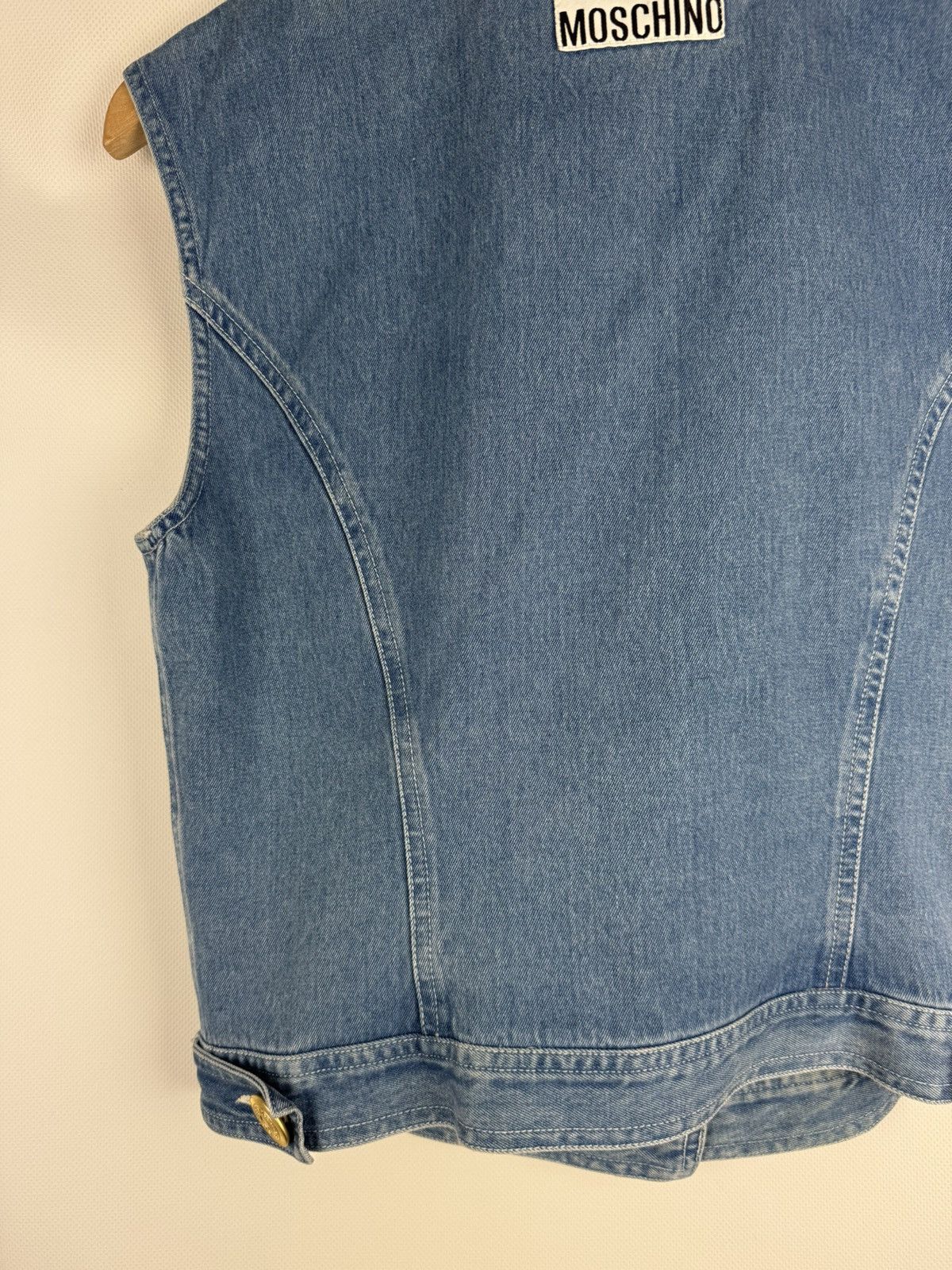 Moschino × Vintage Moschino Jeans VTG Denim Sleeveless Vest Jacket Waistcoat Size XL / US 12-14 / IT 48-50 - 19 Thumbnail