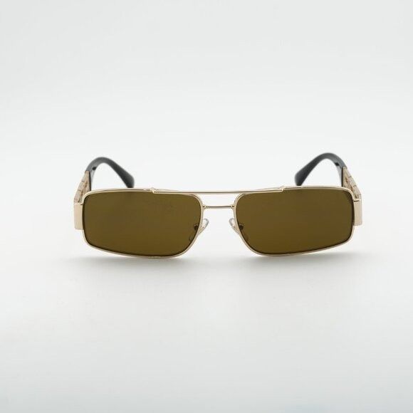 Versace Versace VE2257 100273 Sunglasses Shiny Gold Rectangle Frame Size ONE SIZE - 3 Thumbnail