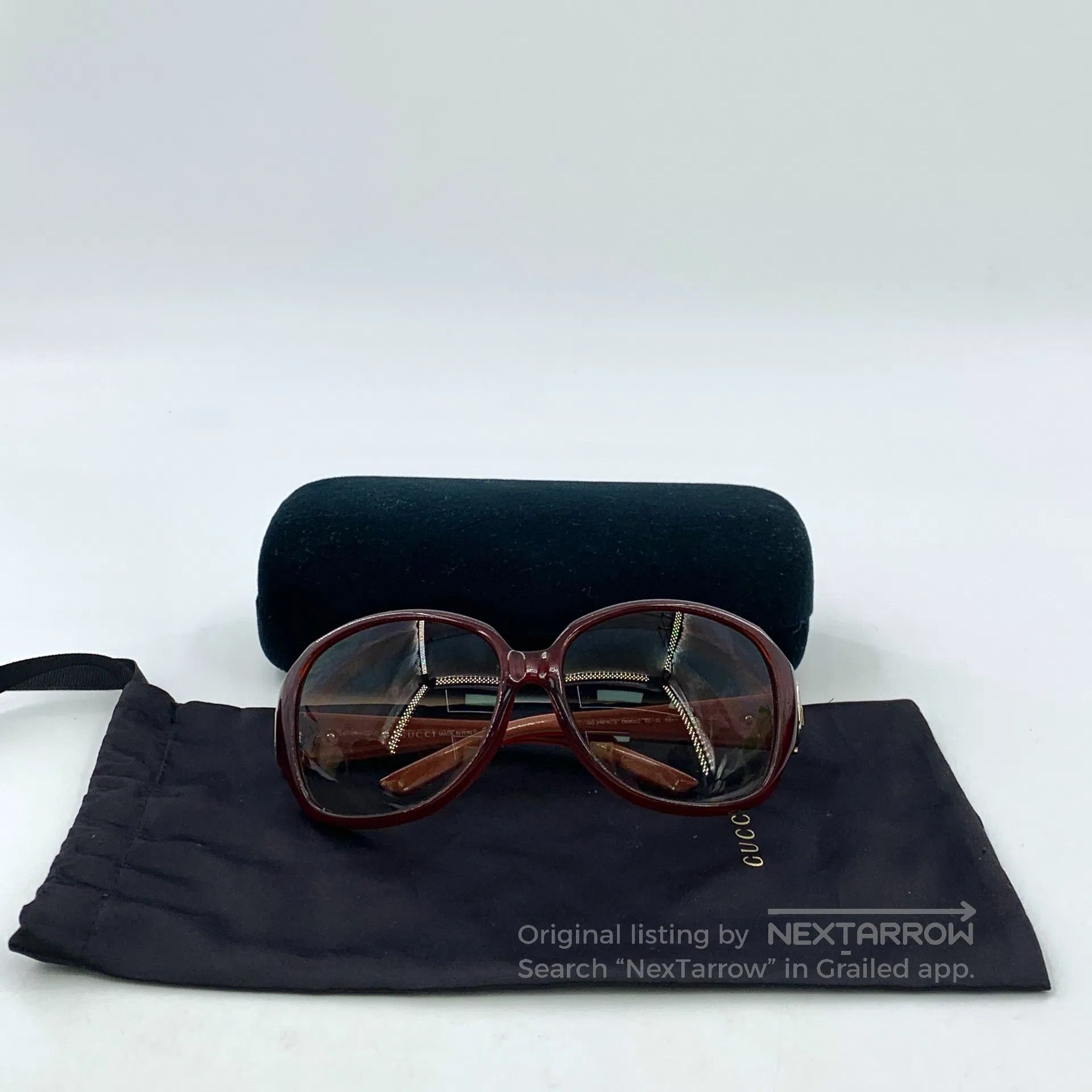 Gucci Guicci Brown Round Sunglasses| Size ONE SIZE - 9 Thumbnail